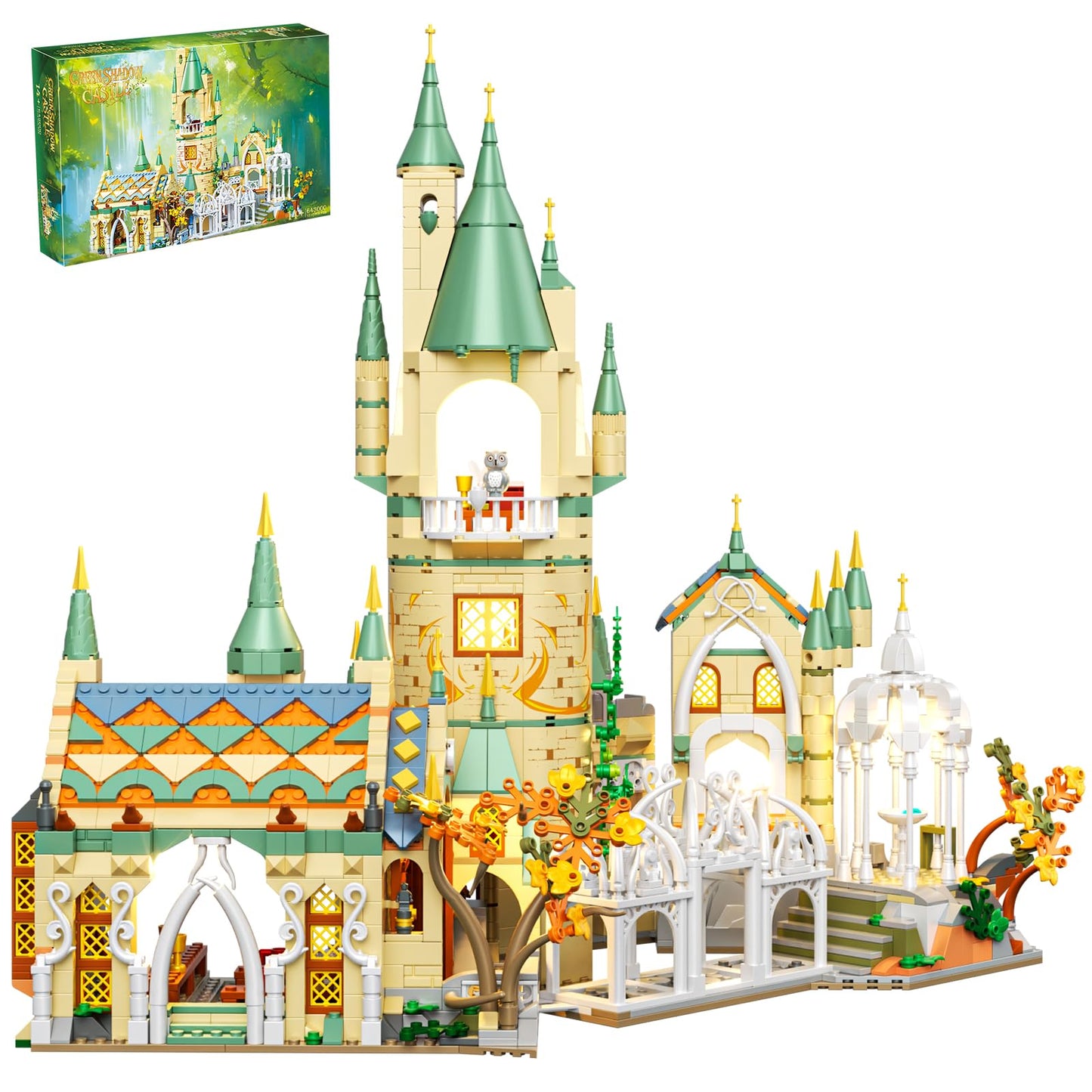HJPLPXH Magic Medieval Castle Architecture Building Block Set – 1555 Pieces
