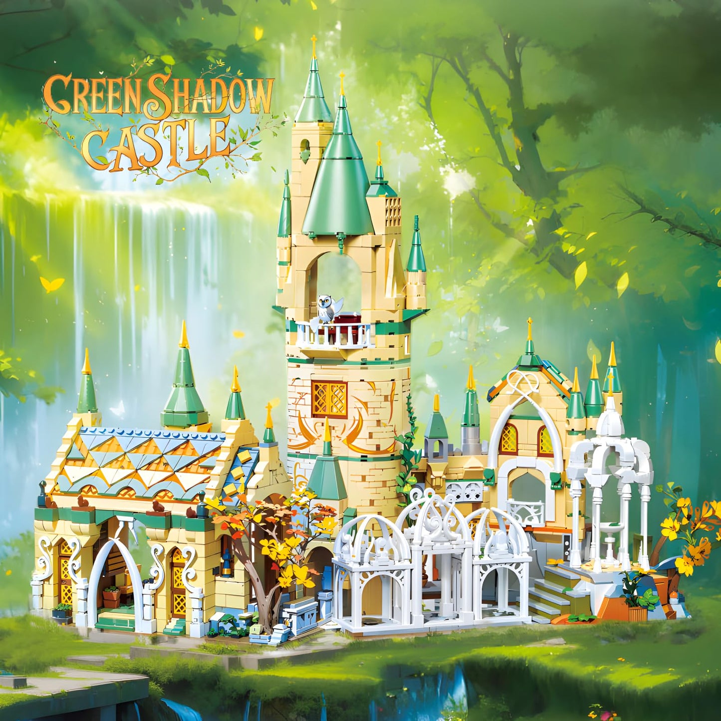 HJPLPXH Magic Medieval Castle Architecture Building Block Set – 1555 Pieces