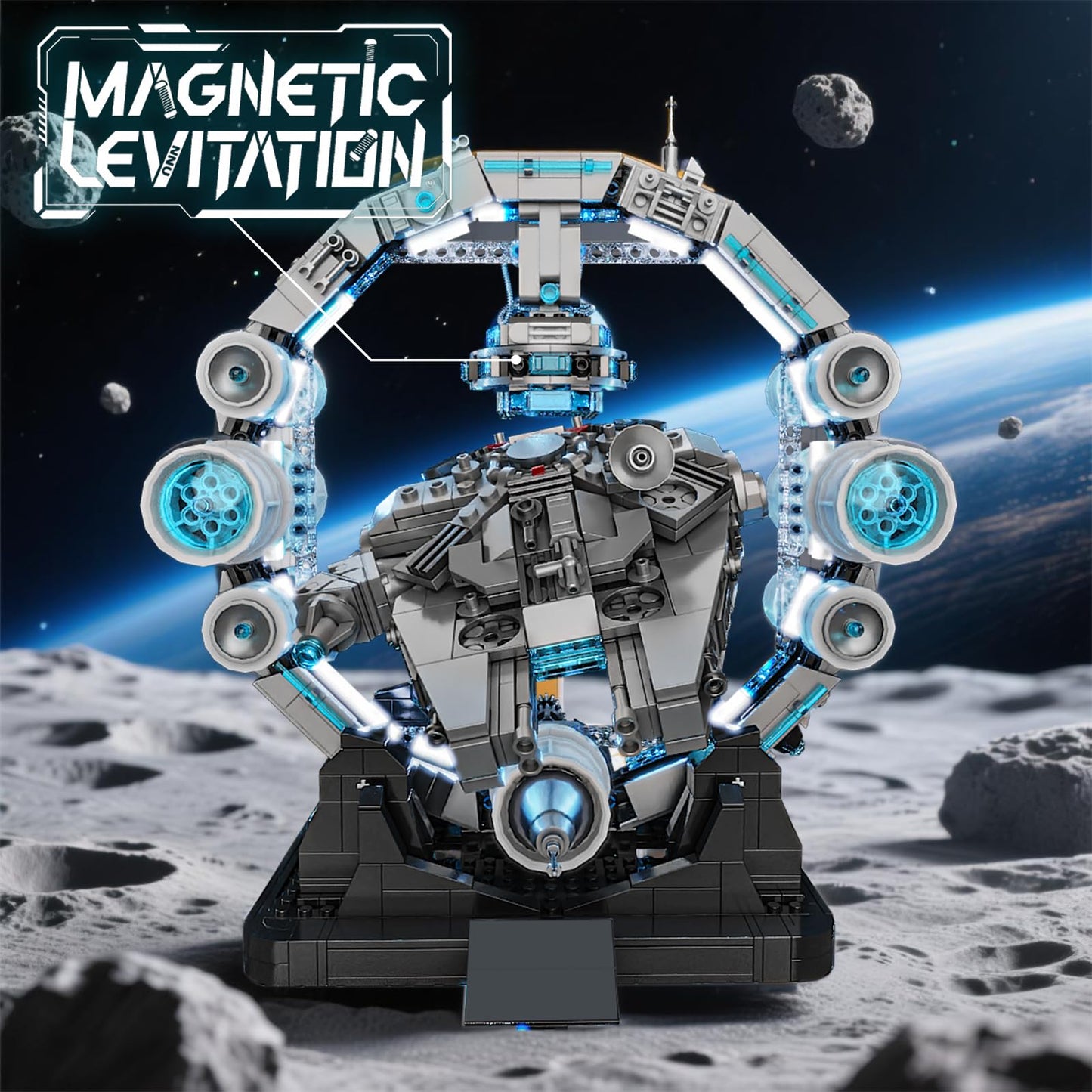 HJPLPXH Magnetic Levitation Orbital Station – Sci-Fi Space Building Blocks for Enthusiasts