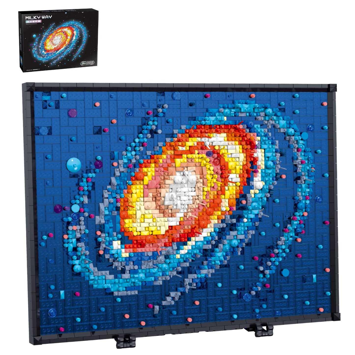 HJPLPXH Milky Way Galaxy Mini Building Block Art – 2,438-Piece Nebula Pixel Table Painting