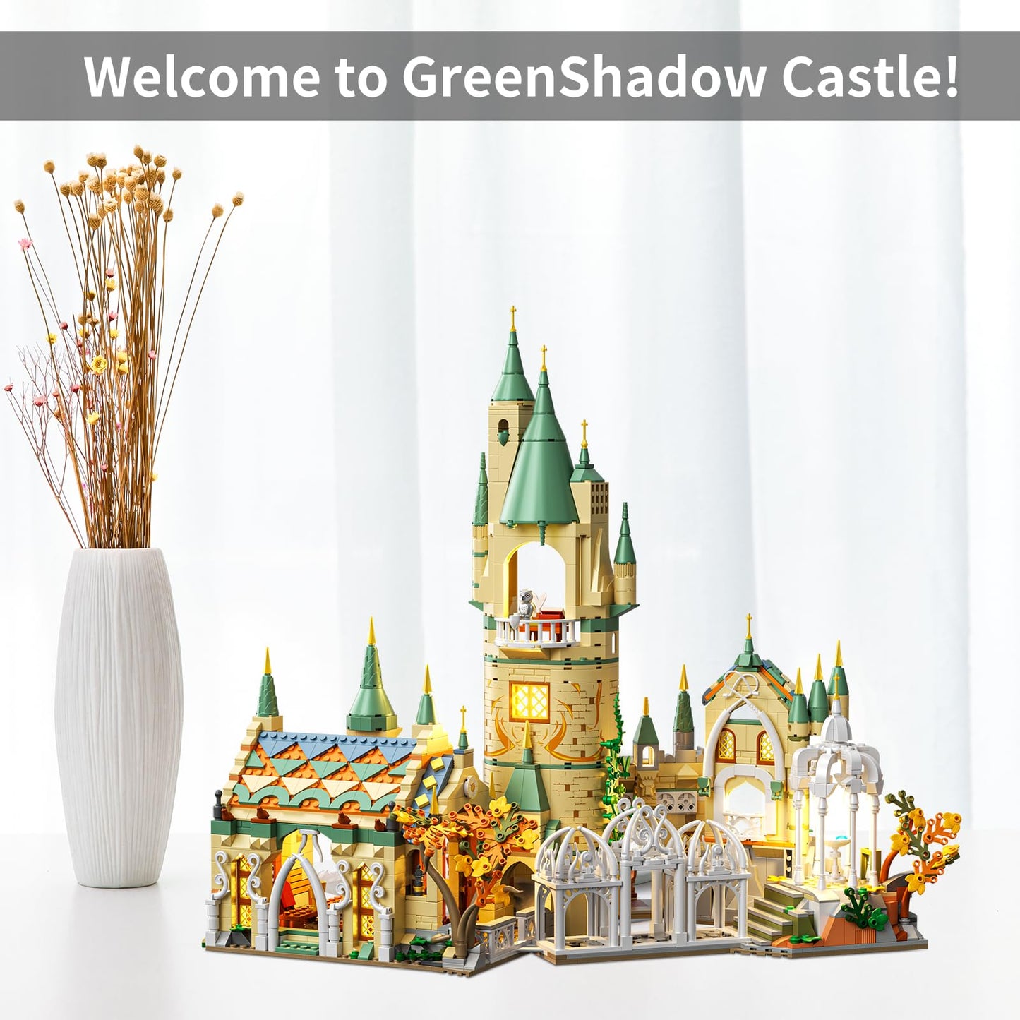 HJPLPXH Magic Medieval Castle Architecture Building Block Set – 1555 Pieces