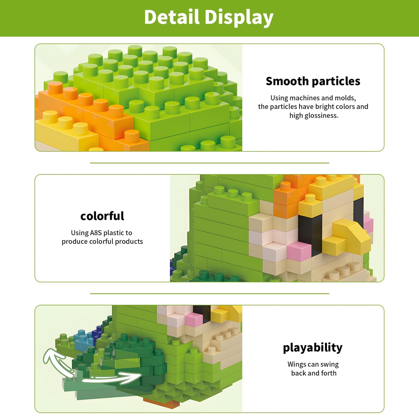 HJPLPXH Parrots Micro Mini Building Block Sets – 12-Box Bird Series for Kids