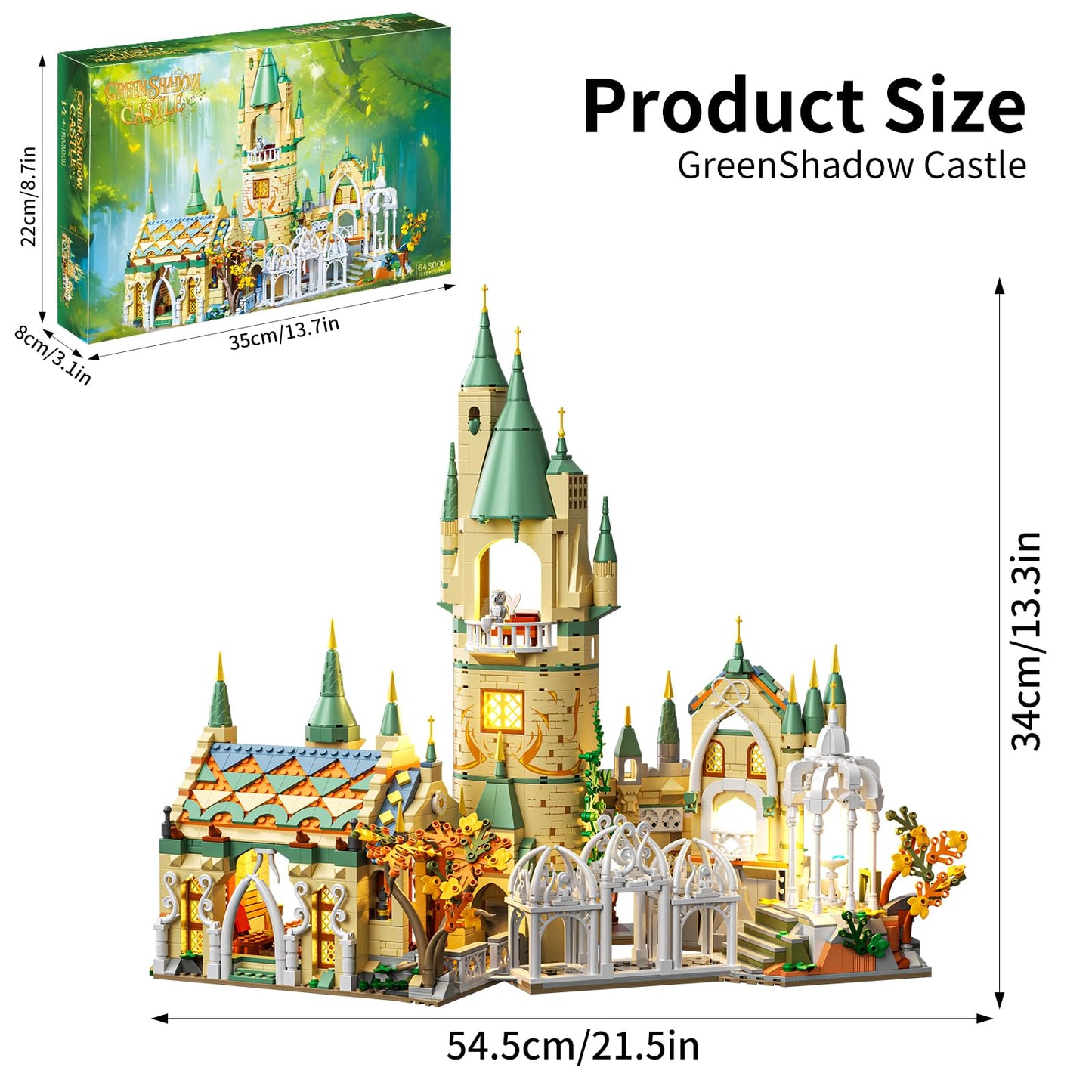 HJPLPXH Magic Medieval Castle Architecture Building Block Set – 1555 Pieces
