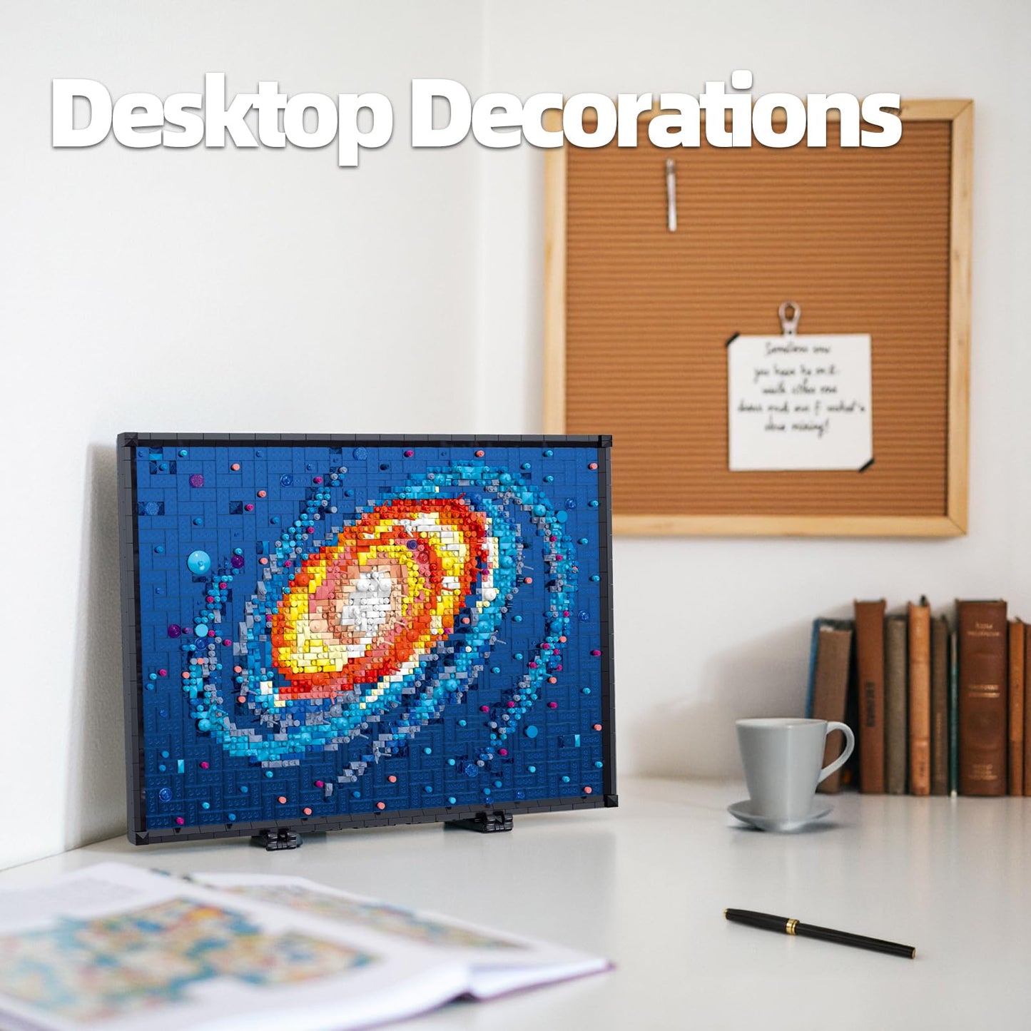 HJPLPXH Milky Way Galaxy Mini Building Block Art – 2,438-Piece Nebula Pixel Table Painting