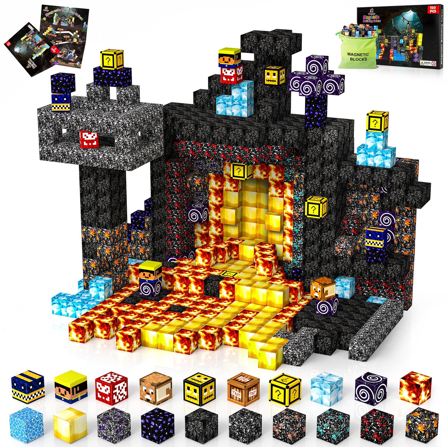 Hltyigr 150PCS Magnetic Blocks – STEM Building Toys for Kids 3+