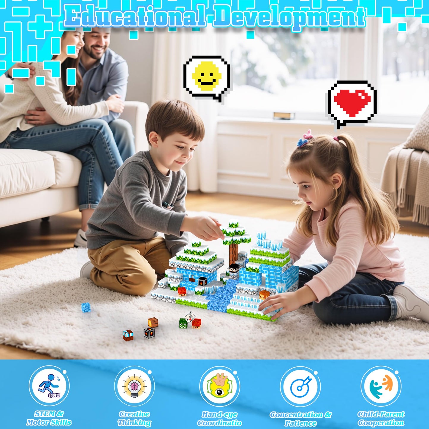 Hltyigr 150PCS Magnetic Blocks – Magnetic Building Toys Set for STEM Learning, Ages 3+