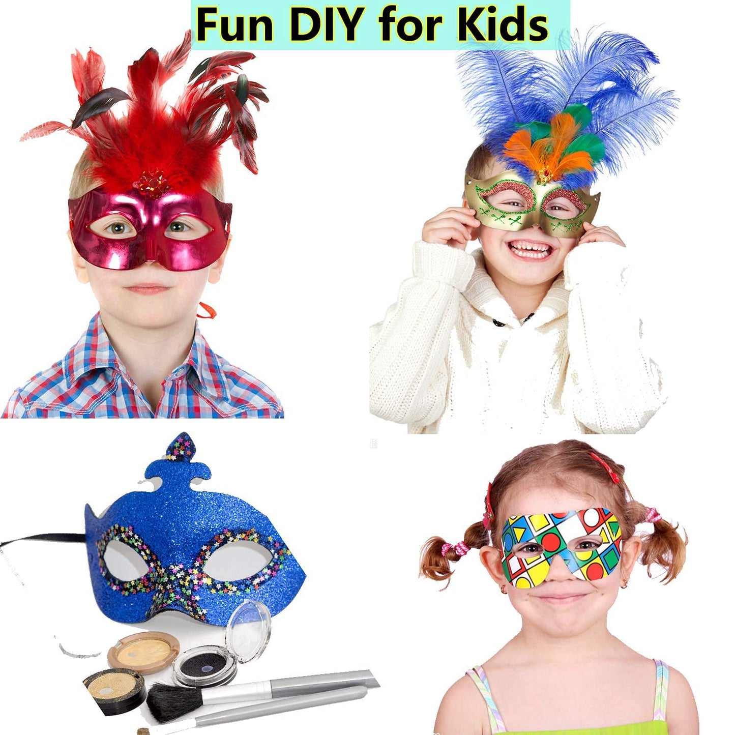 HLXFF3 Timtop 14-Piece DIY White Paper Masks — Paintable Half Face Masks