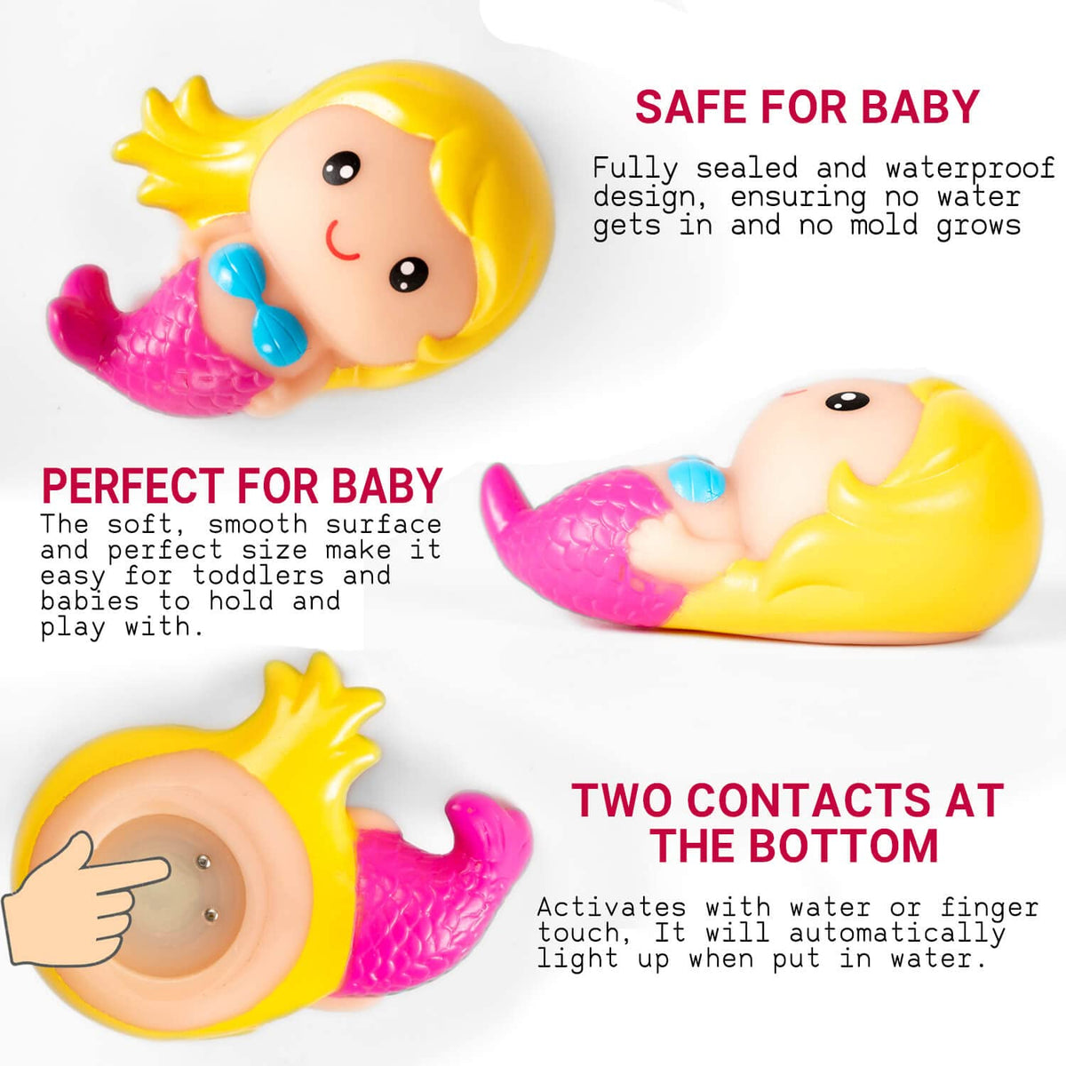 HLXY Bath Toys for Toddlers – 8 LED Light-Up Bath Toys Set