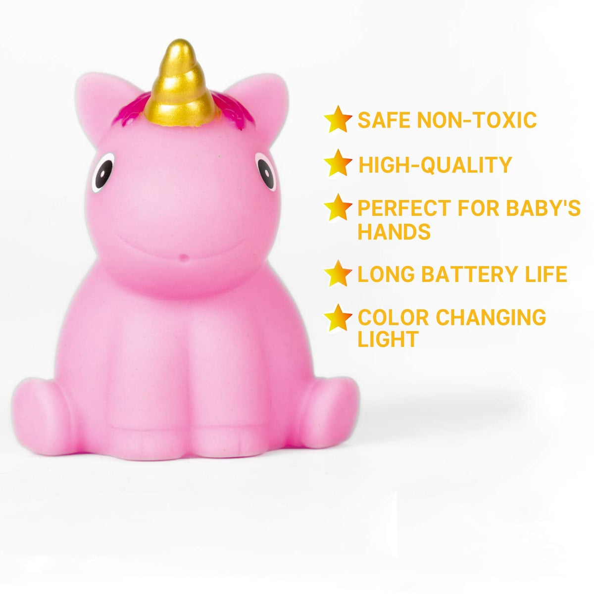 HLXY Bath Toys for Toddlers – 8 LED Light-Up Bath Toys Set