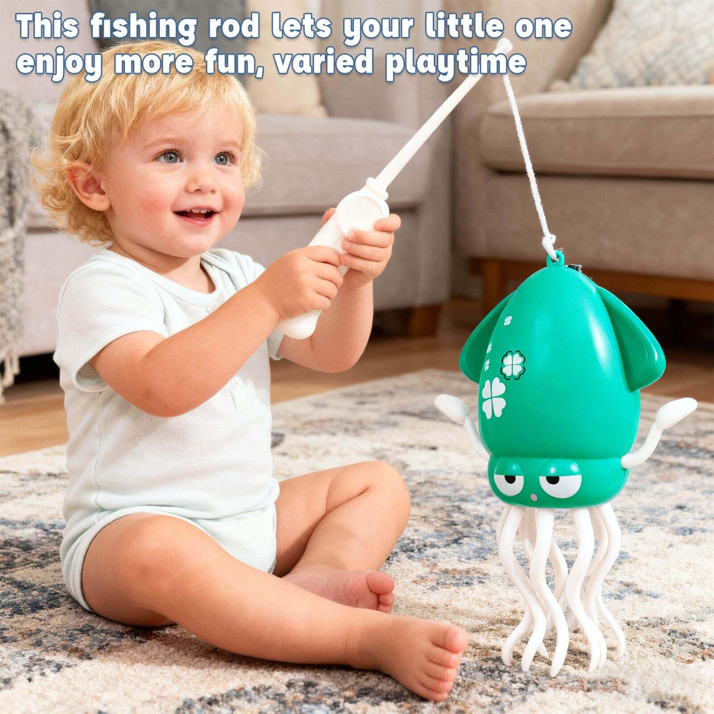 HLXY Dancing Octopus Baby Toy – USB Rechargeable Tummy Time Crawling Octopus with Lights