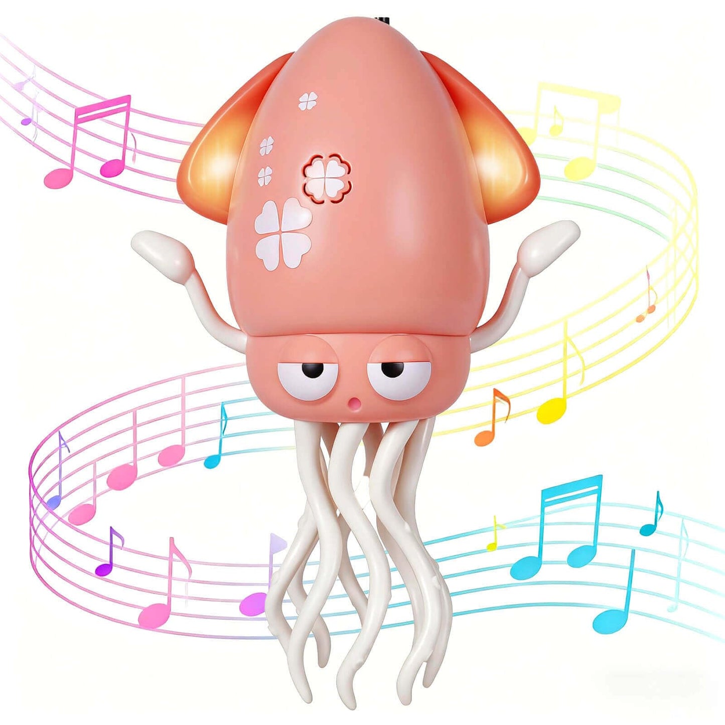 HLXY Dancing Octopus Toy | USB Rechargeable Tummy Time Crawling Toy (Pink)