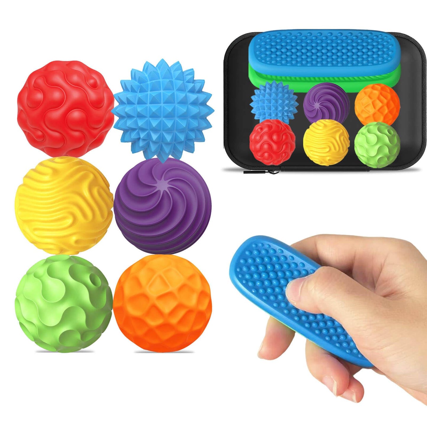 HLXY Fidget Toys: Silicone Magnetic Balls & Sensory Stones — 8-Piece Sensory Set for Focus and Calm