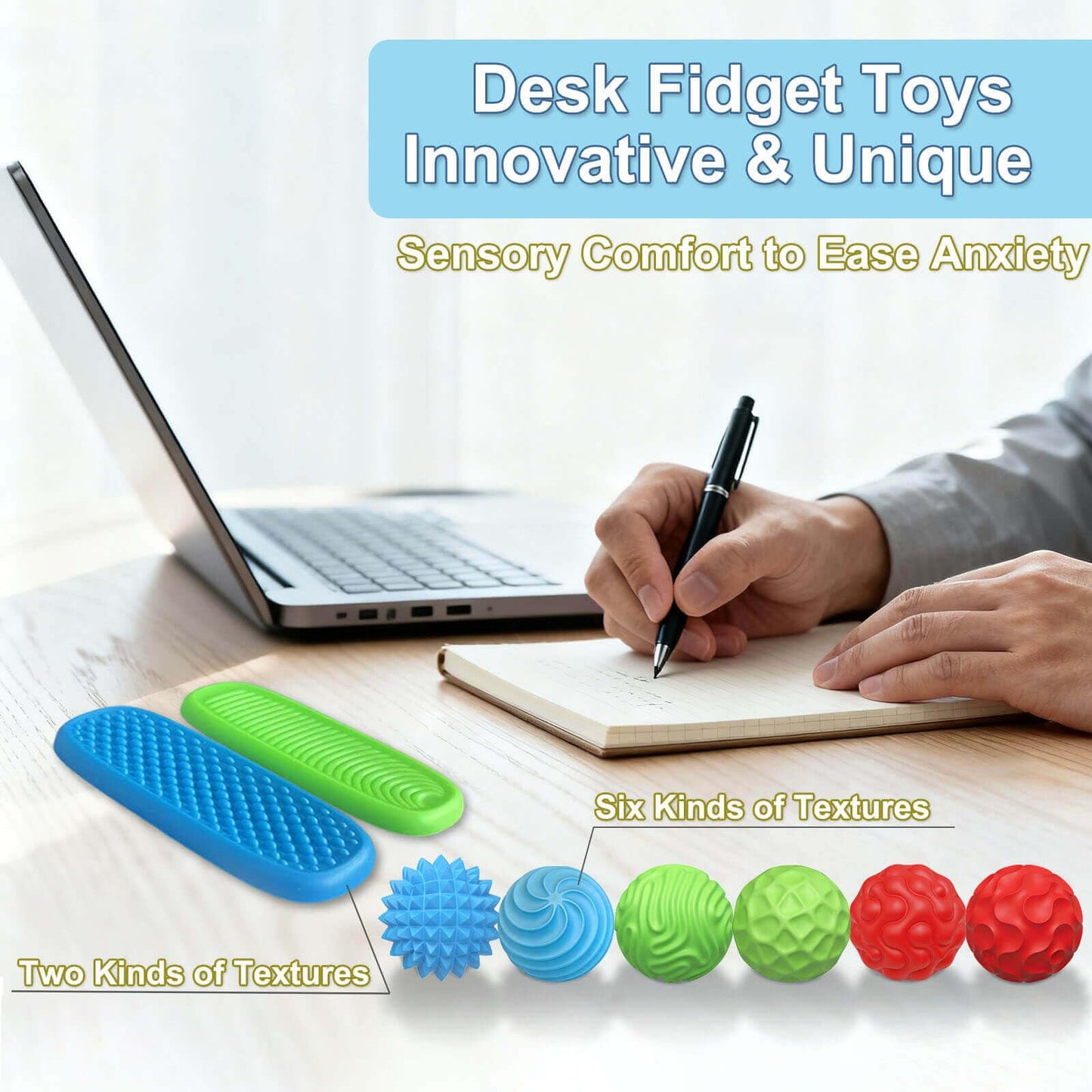 HLXY Fidget Toys – Silicone Magnetic Balls & Sensory Stones (8-Piece) for Focus, Stress Relief, Autism & ADHD