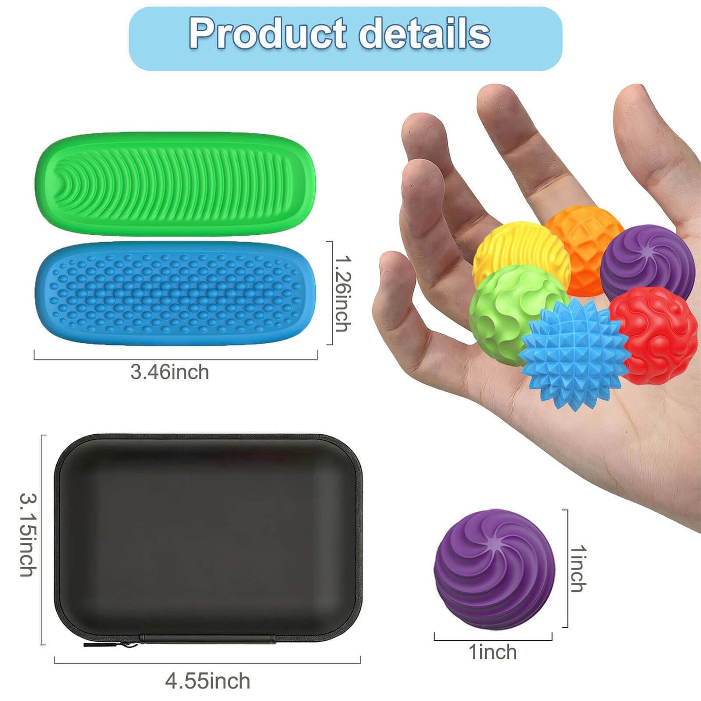 HLXY Fidget Toys: Silicone Magnetic Balls & Sensory Stones — 8-Piece Sensory Set for Focus and Calm