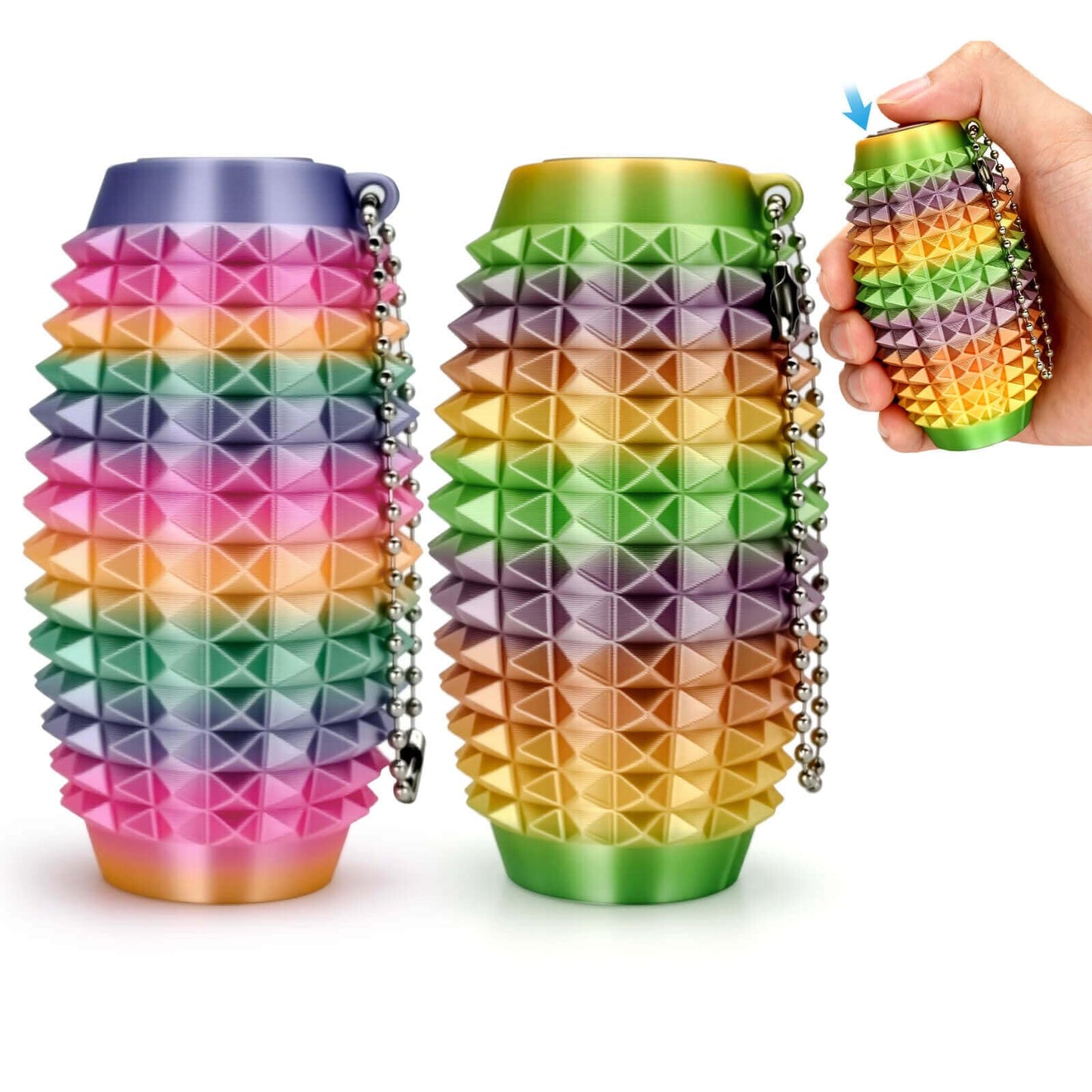 HLXY Little Ouchies Pain Stim Fidget Toy – Spiky Grippie Keychain (2-Pack) for Focus and Portable Sensory Play
