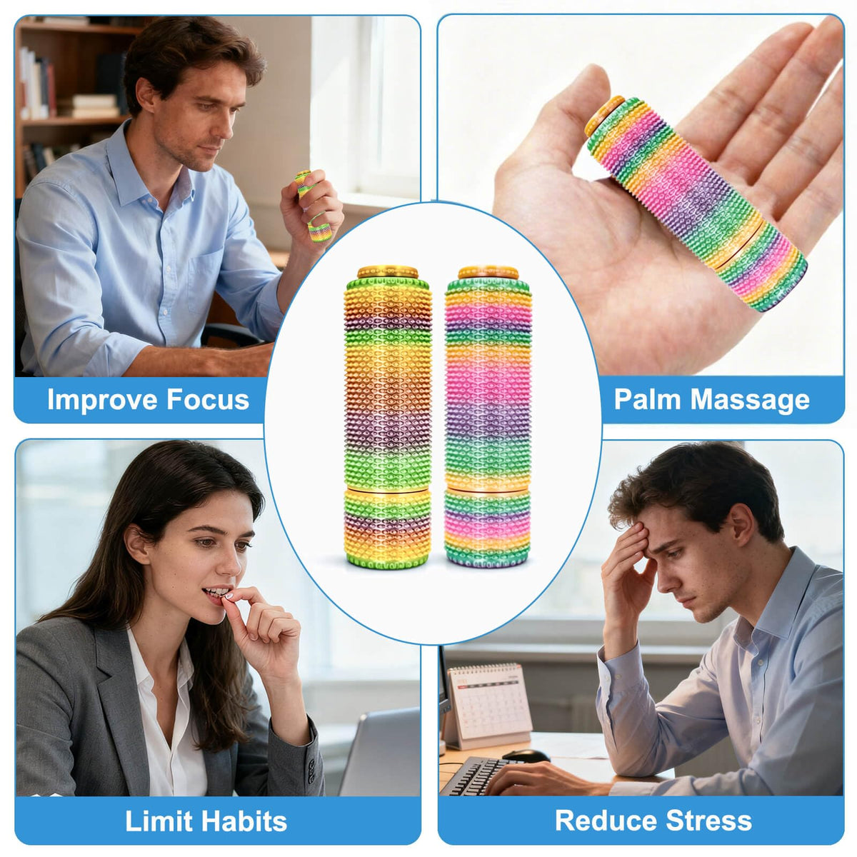 HLXY Little Ouchies Pain Fidget 2-Pack – Spiky Grippie Toy for Focus, Anxiety Relief, and Desk Fun