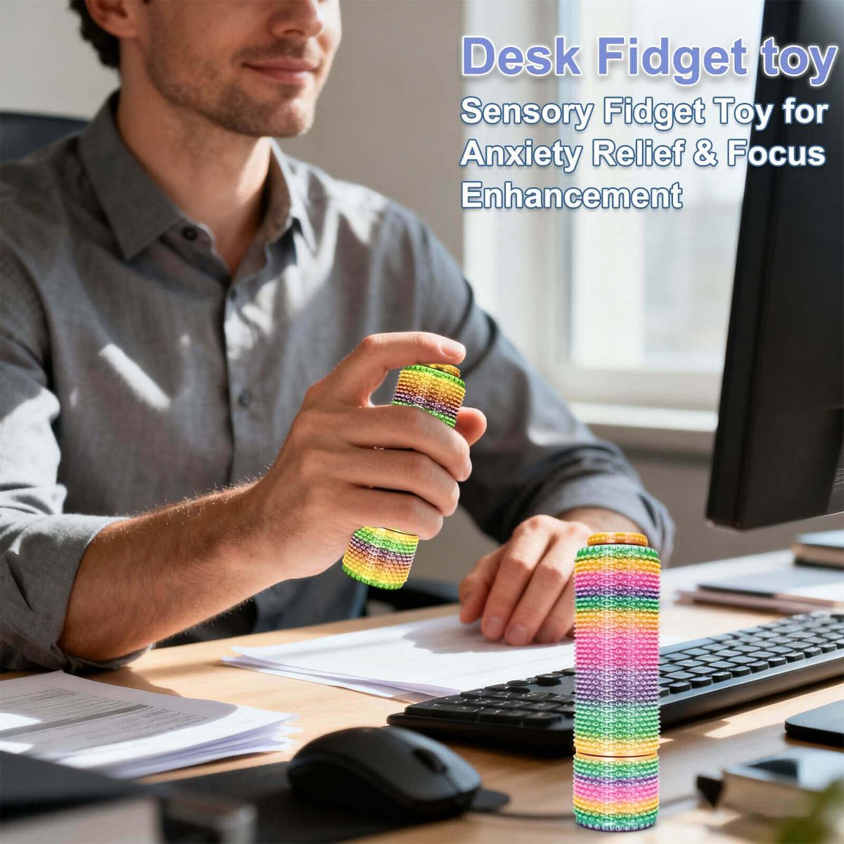 HLXY Little Ouchies Pain Fidget 2-Pack – Spiky Grippie Toy for Focus, Anxiety Relief, and Desk Fun