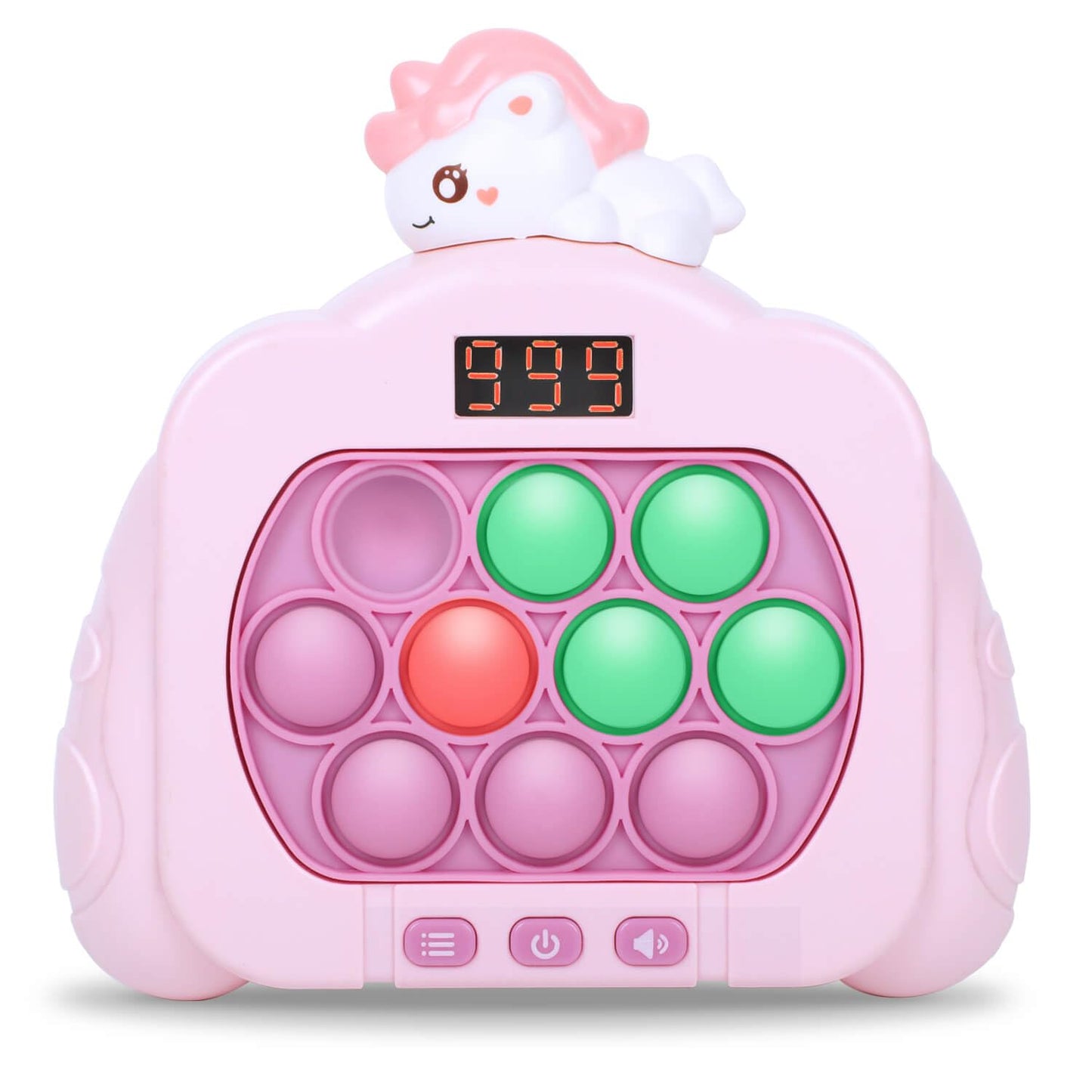 HLXY Quick Push Pop Game Unicorn Edition – 12 LED Modes, Handheld Fidget Toy