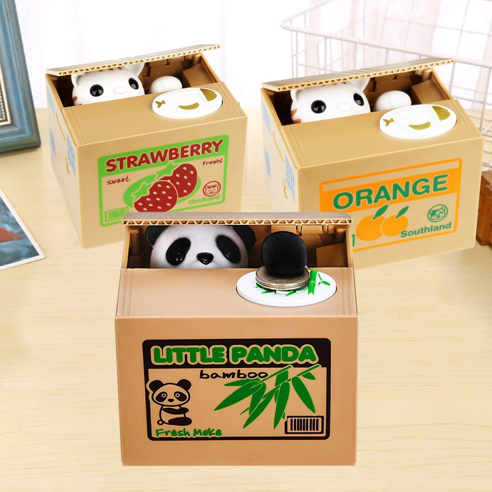 HmiL-U Cat Stealing Money Bank – Talking Piggy Bank for Kids, Automatic Coin Saver Gift