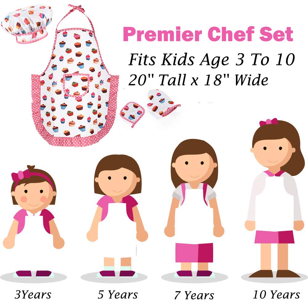 HmiL-U Chef Set for Kids — 13-Piece Cooking & Baking Kit (Apron, Hat, Mitts)
