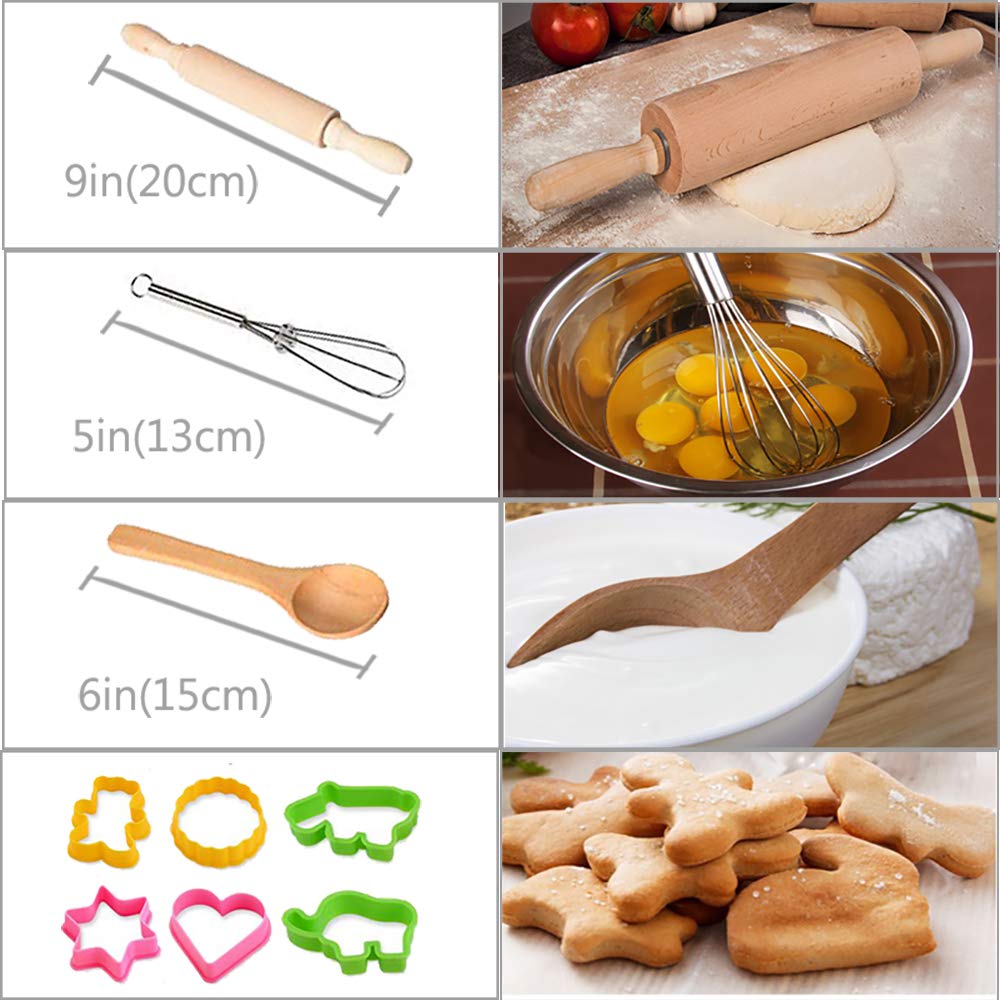 HmiL-U Chef Set for Kids — 13-Piece Cooking & Baking Kit (Apron, Hat, Mitts)