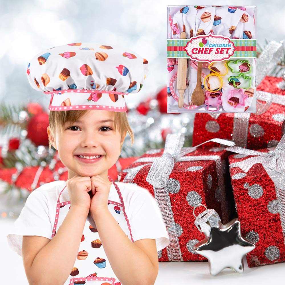 HmiL-U Chef Set for Kids — 13-Piece Cooking & Baking Kit (Apron, Hat, Mitts)