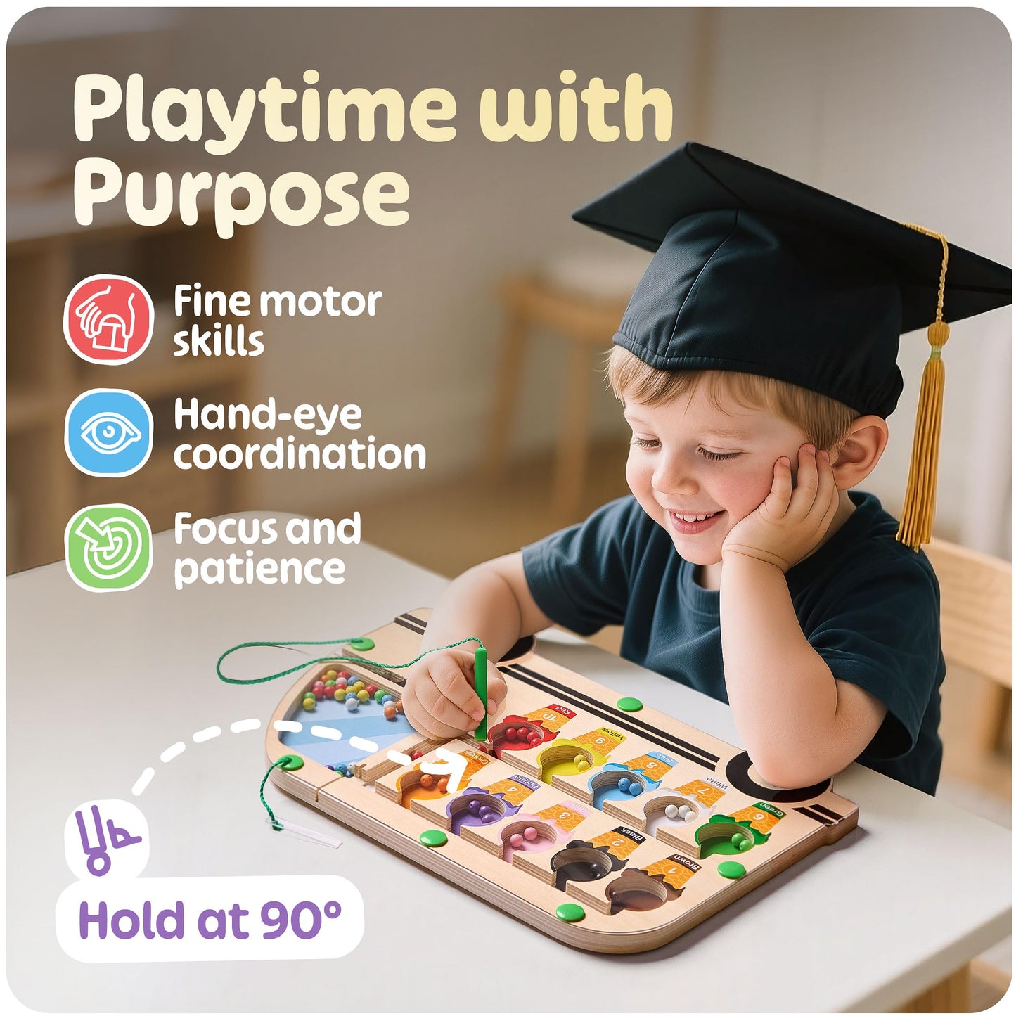 HMmagnets Super Fun Ice Cream Truck Puzzle — Montessori Color & Number Maze for Toddlers