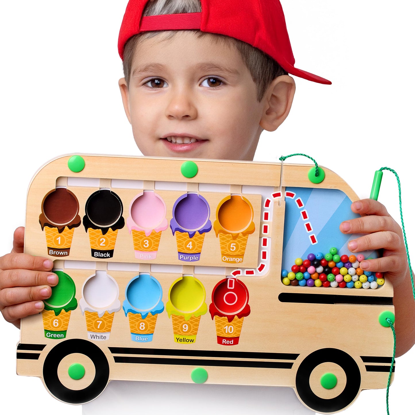HMmagnets Super Fun Ice Cream Truck Puzzle — Montessori Color & Number Maze for Toddlers