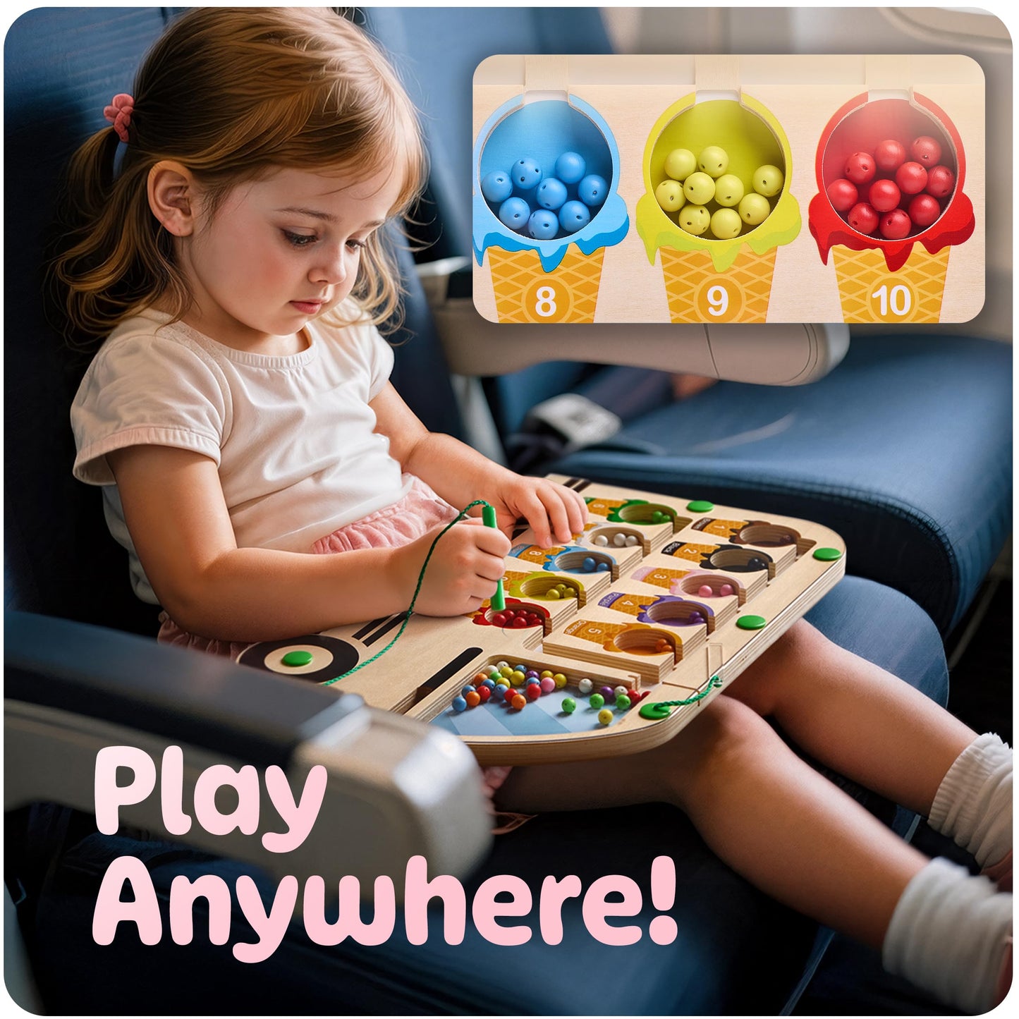 HMmagnets Super Fun Ice Cream Truck Puzzle — Montessori Color & Number Maze for Toddlers