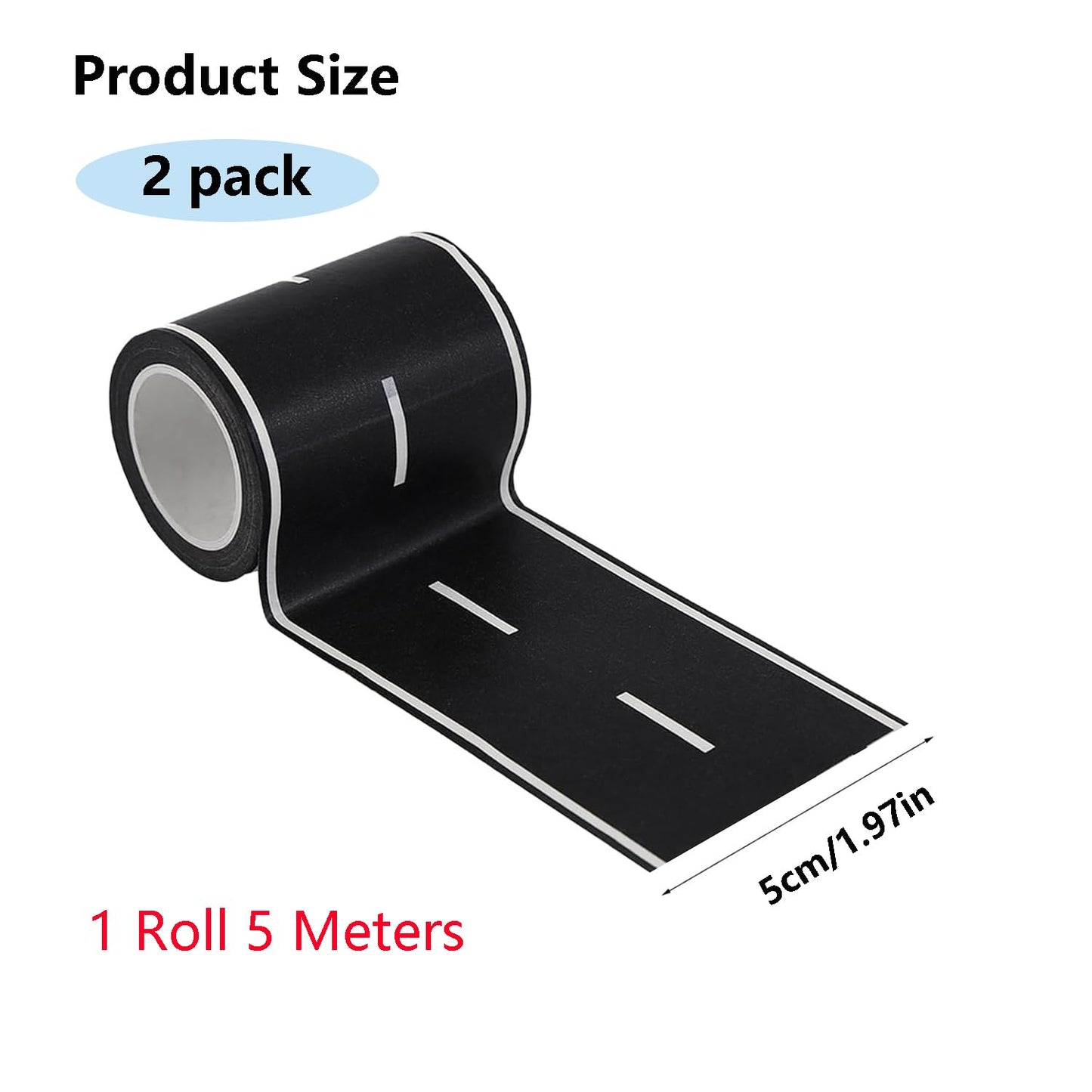 HMPBEFU 2 Pack Black Roadway Track Tape – 32.8 ft x 2 in | No Residue