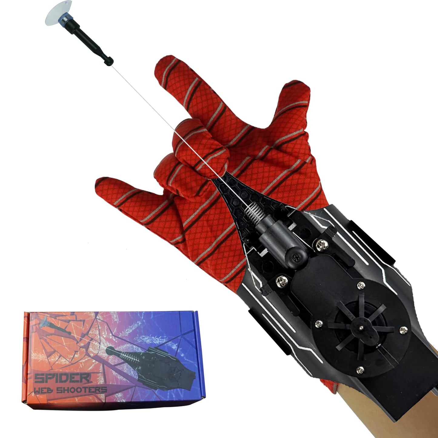 HNCSFW Spider Silk Launcher for Kids — 8ft Reach, USB-C Charging, Magnetic Rope, 10 Play Modes (Black)