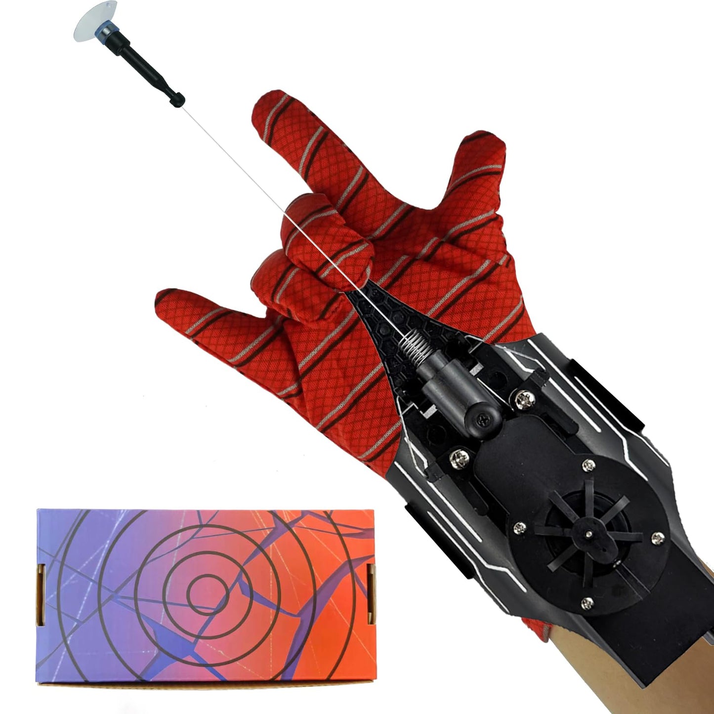 HNCSFW Spider Silk Launcher for Kids — 8ft Reach, USB-C Charging, Magnetic Rope, 10 Play Modes (Black)