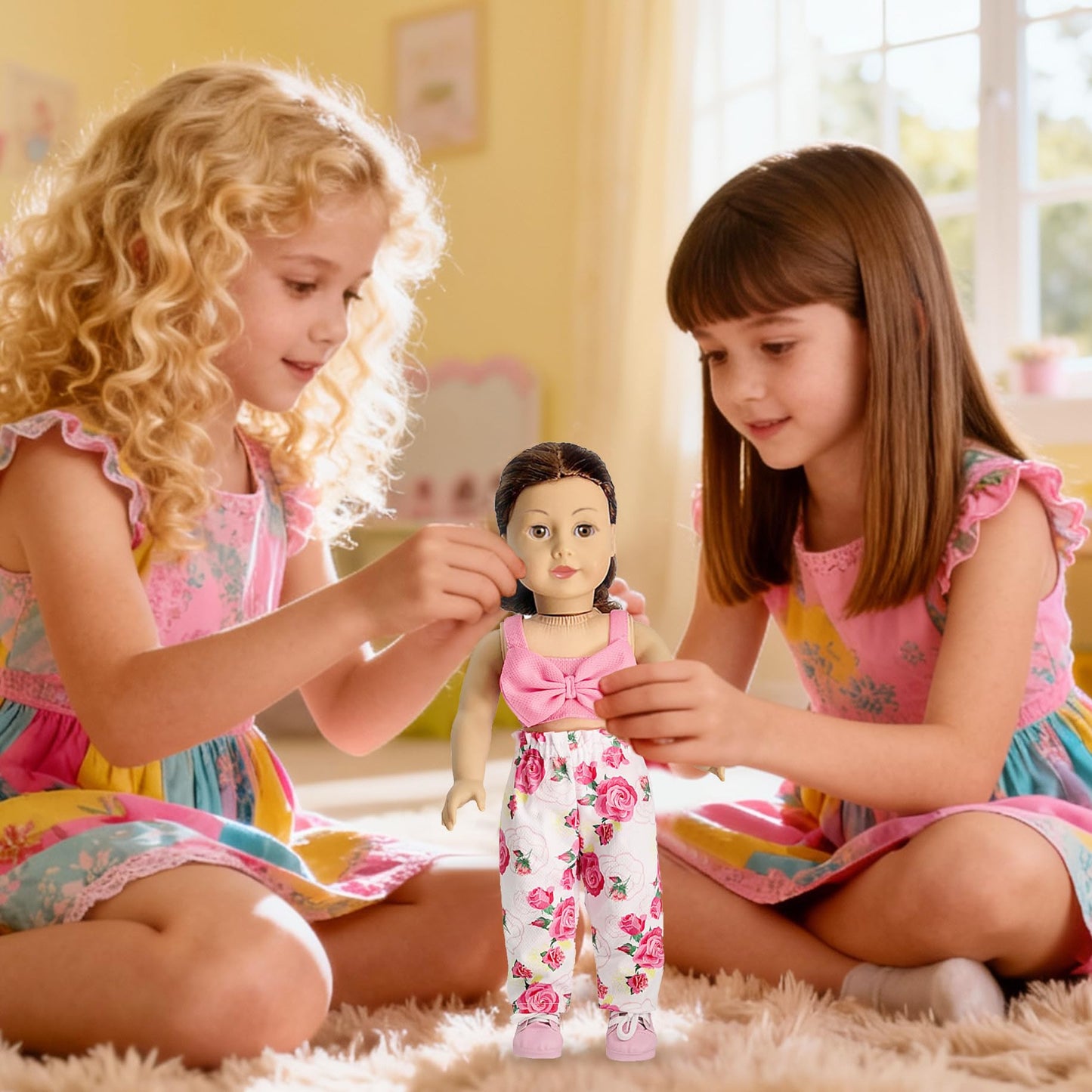 HOAKWA 19-Piece 18-Inch Doll Clothes & Accessories Set | 8 Outfits, Shoes, Headbands, Hat