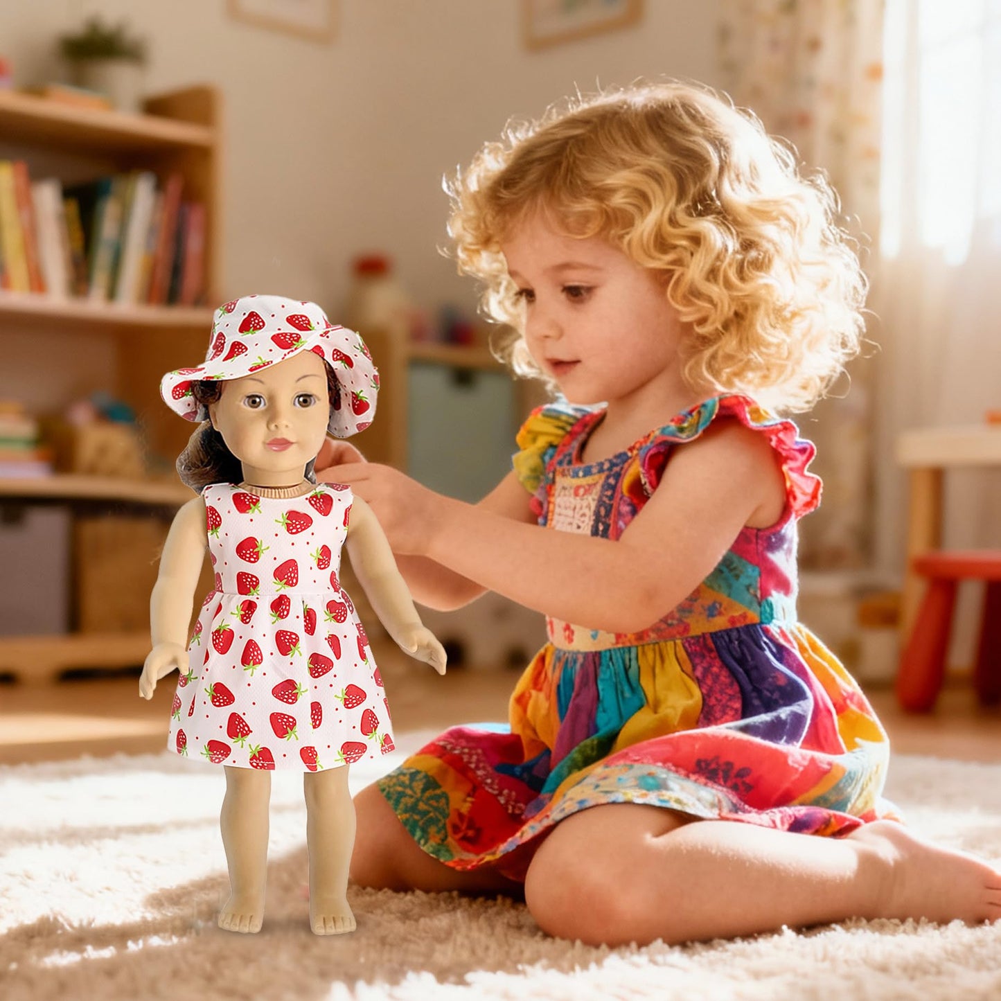 HOAKWA 19-Piece 18-Inch Doll Clothes & Accessories Set | 8 Outfits, Shoes, Headbands, Hat