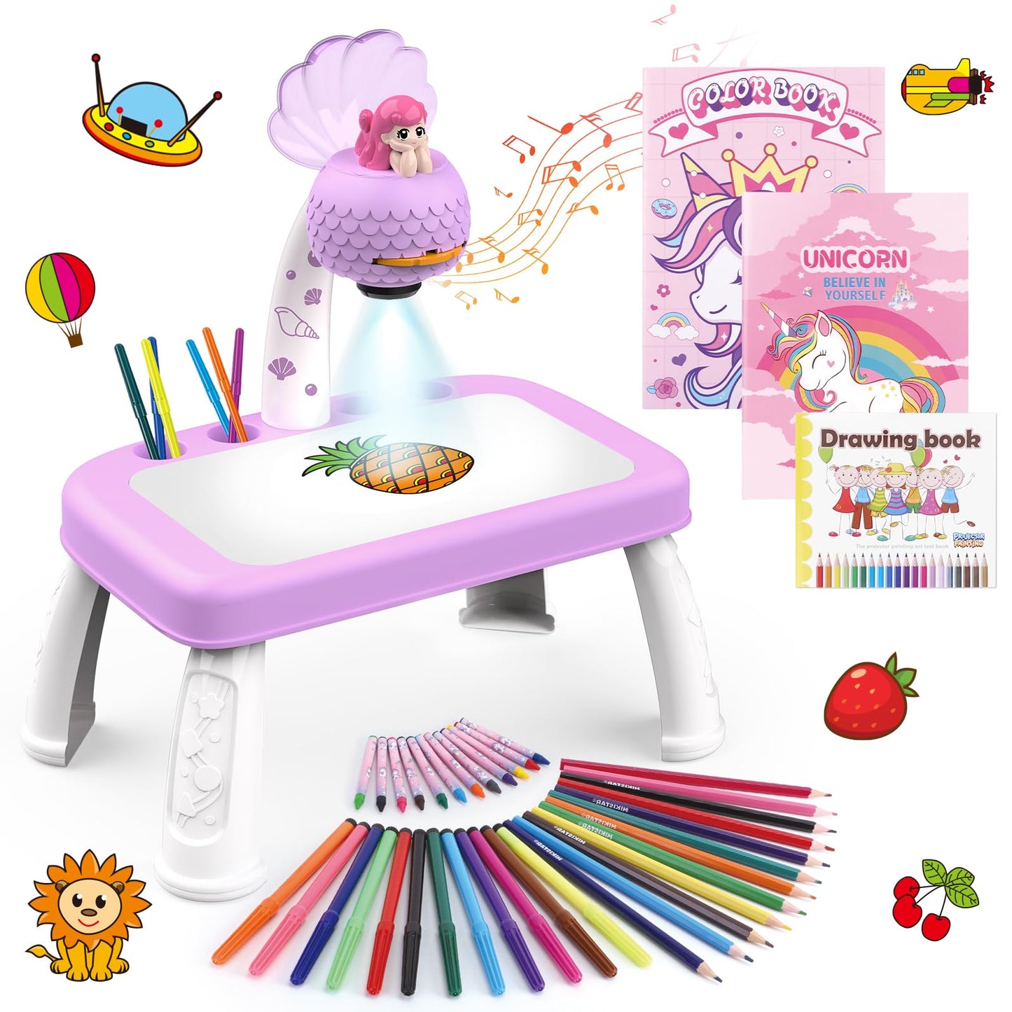 Hoarosall Drawing Projector Kit for Kids – Mermaid Theme, 3+ Year Old