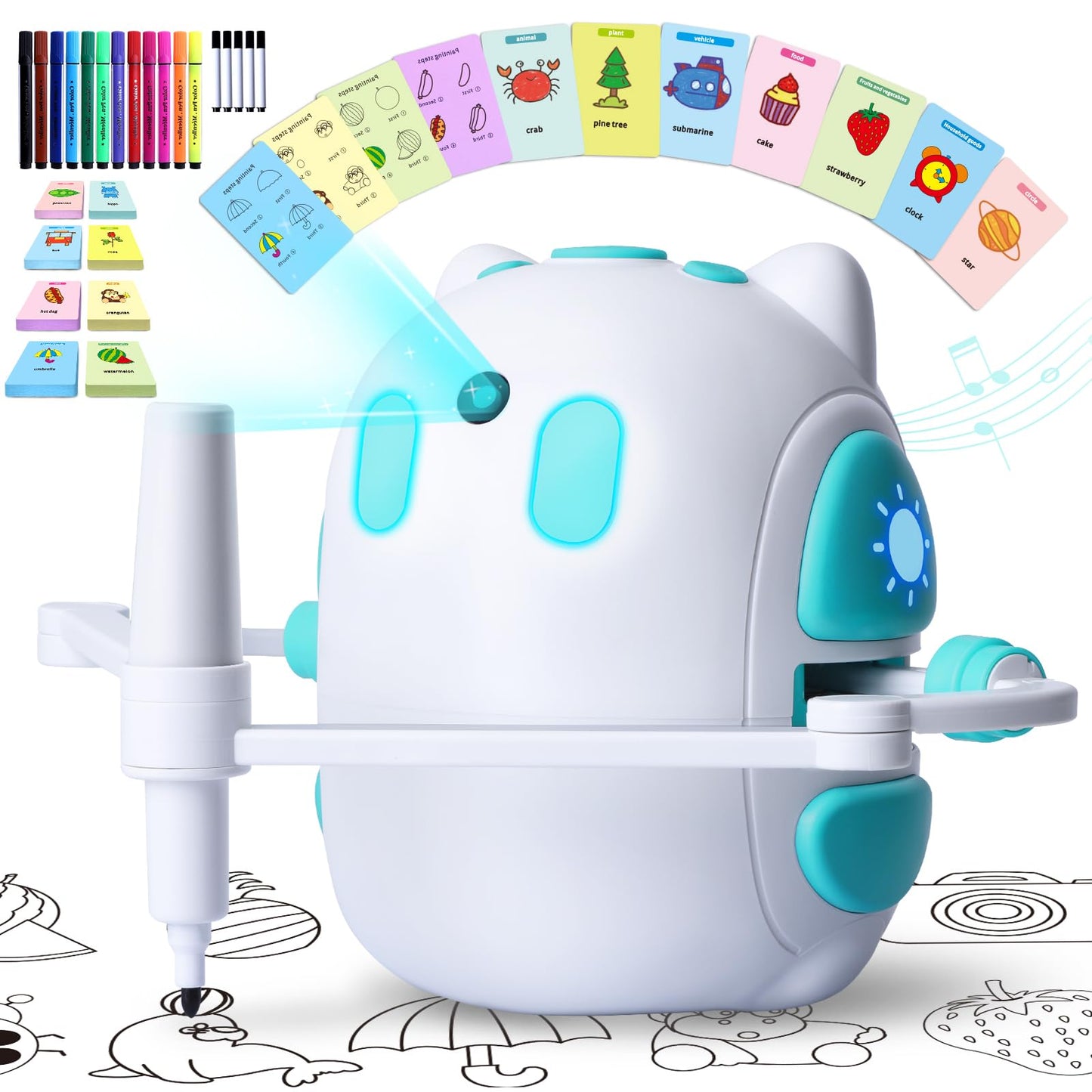 Hoarosall Drawing Robot for Kids – 150 Cards & Voice-Interactive Montessori Painting Toy (Ages 3-8)