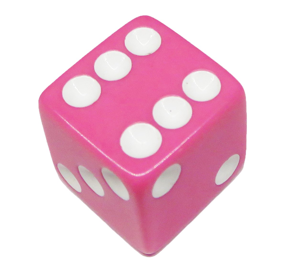 Hobby Monsters 10-Piece Pink 16mm Dice with White Pips