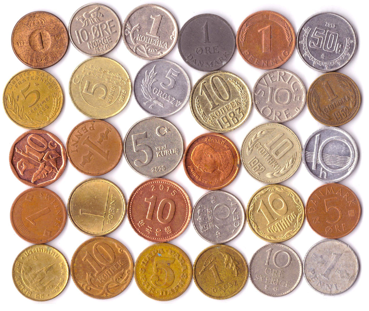 Hobby of Kings: Set of 30 Smallest World Coins (Circulated)