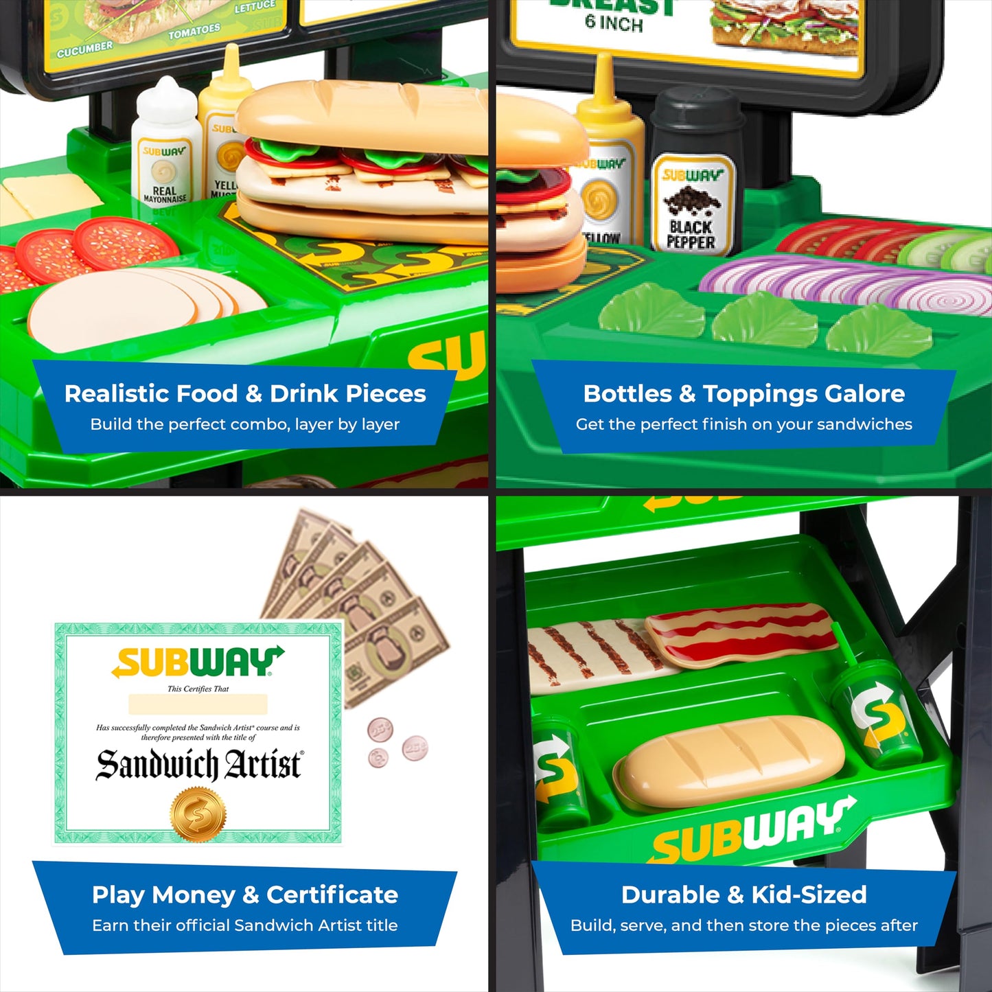 HobbyTron Subway Sandwich Artist 53-Piece Playset – Licensed Subway Kitchen Toy