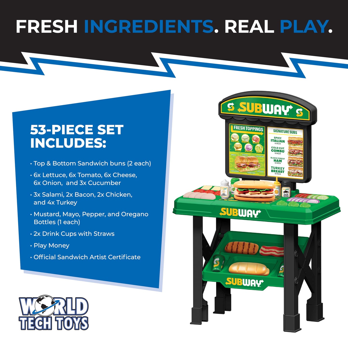 HobbyTron Subway Sandwich Artist 53-Piece Playset – Licensed Subway Kitchen Toy
