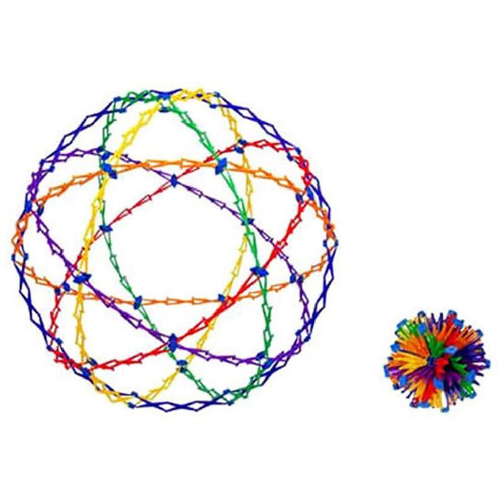 Hoberman Expanding Mini Sphere Toy – Colorful Kinetic Geometry for Play and Desk