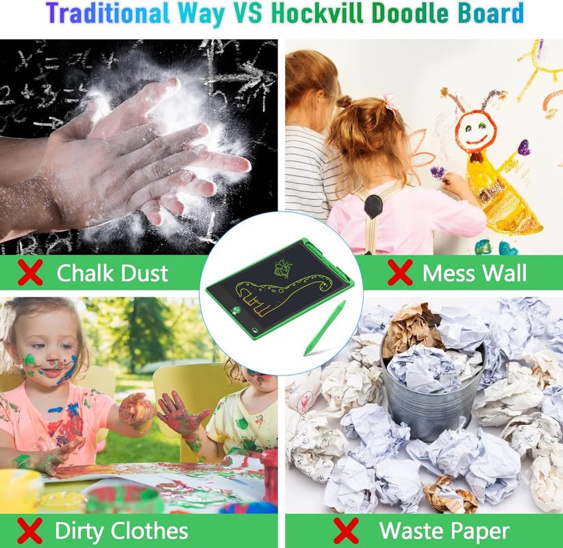 Hockvill 8.8 Inch LCD Writing Tablet for Kids – Doodle Board Travel Toy