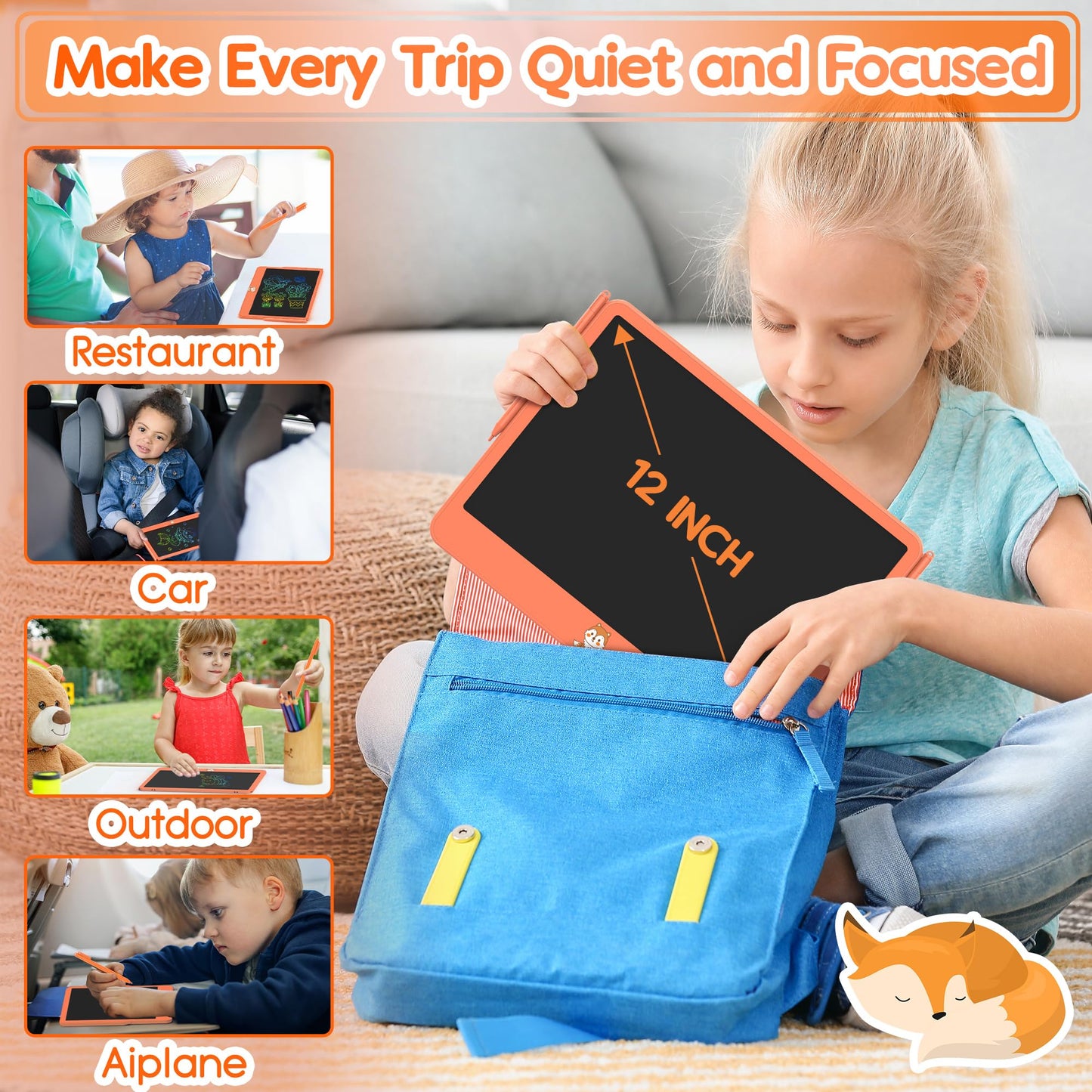Hockvill 12-Inch LCD Writing Tablet for Kids – Doodle Board with 2 Styluses