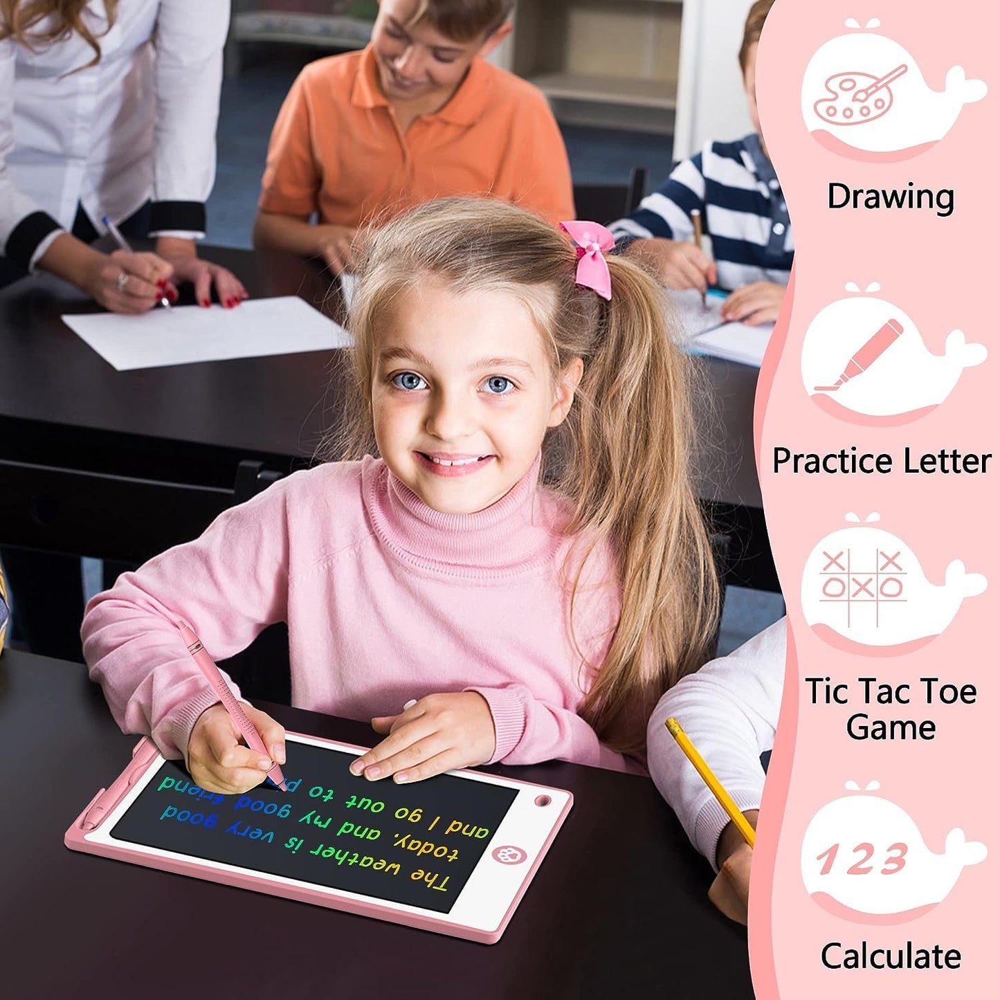 Hockvill 8.8-Inch LCD Writing Tablet for Kids – Doodle Pad for Learning & Travel