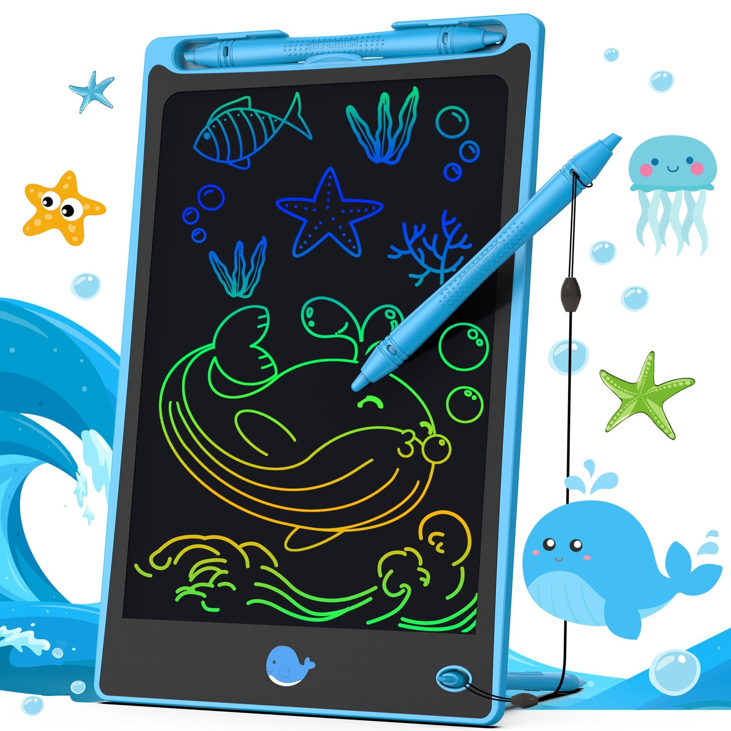 Hockvill 8.8-Inch LCD Writing Tablet for Kids – Doodle Board, Eye-Friendly, Portable Learning Toy