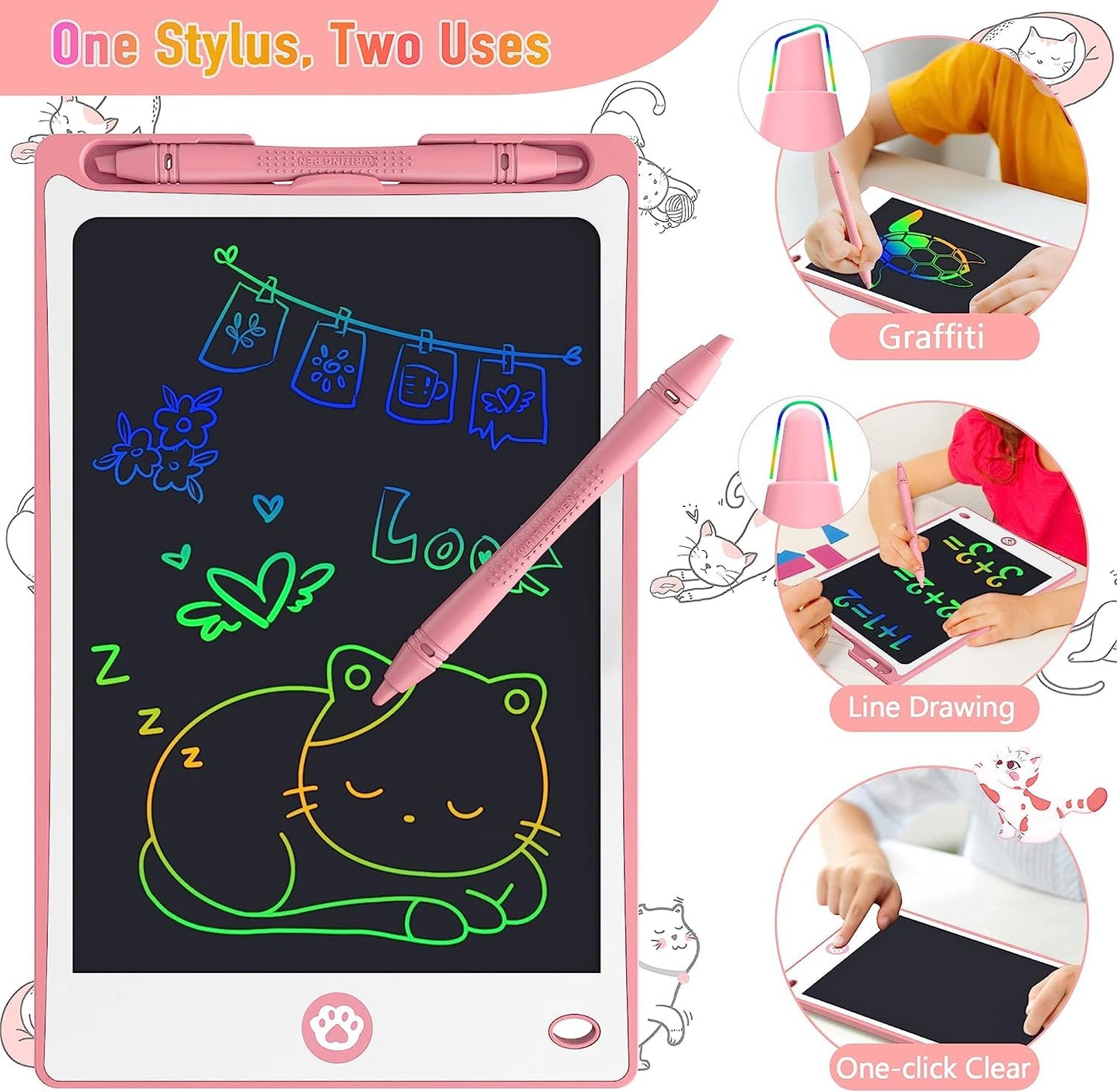 Hockvill 8.8-Inch LCD Writing Tablet for Kids – Doodle Pad for Learning & Travel