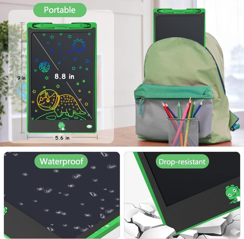 Hockvill 8.8 Inch LCD Writing Tablet for Kids – Doodle Board Travel Toy