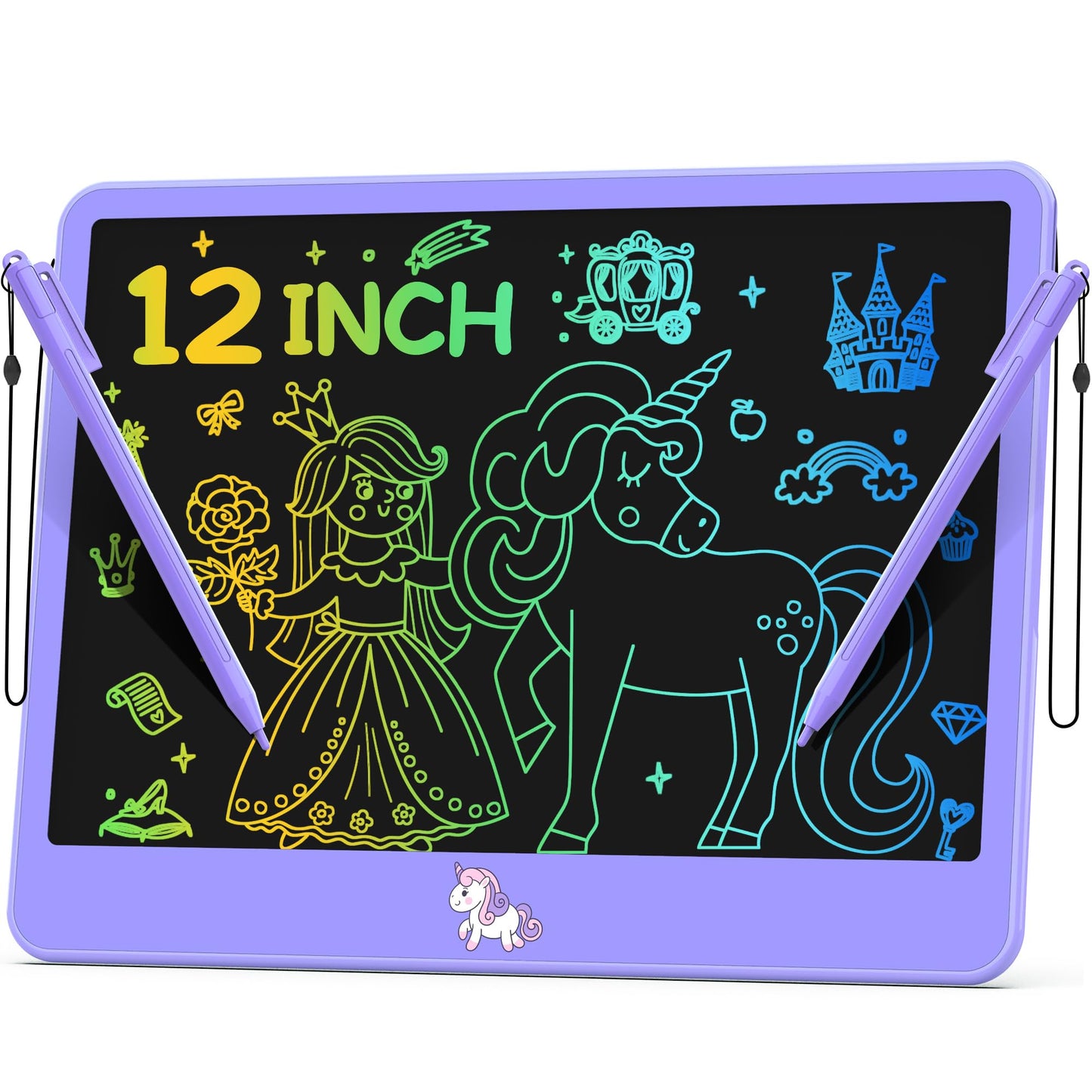 Hockvill 12-Inch LCD Writing Tablet for Kids | Unicorn Doodle Board – Travel-Friendly Gift