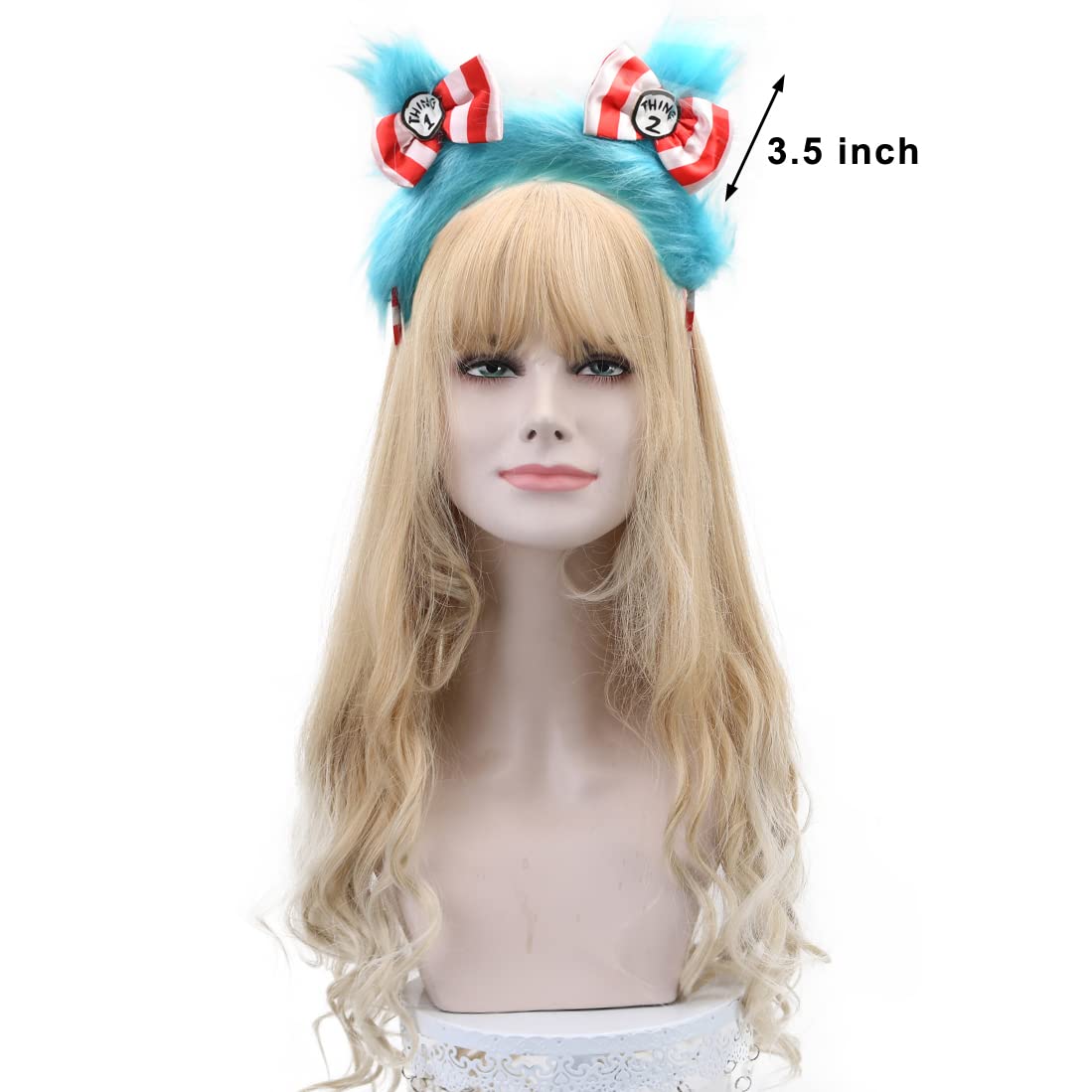 HODRME Blue Pom Pom Fuzzy Headband – Costume Accessory for Kids & Adults