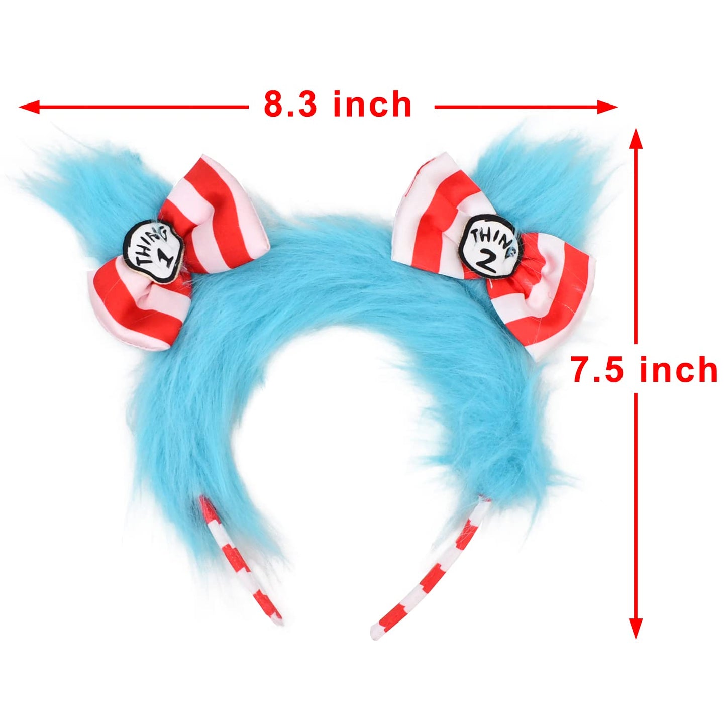 HODRME Blue Pom Pom Fuzzy Headband – Costume Accessory for Kids & Adults